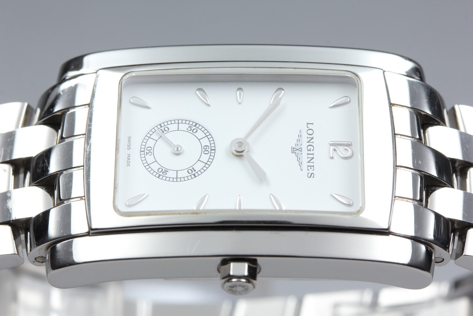 New Batt LONGINES Dolce Vita L5.655.4 Quartz White Dial Men's Watch 26mm JAPAN