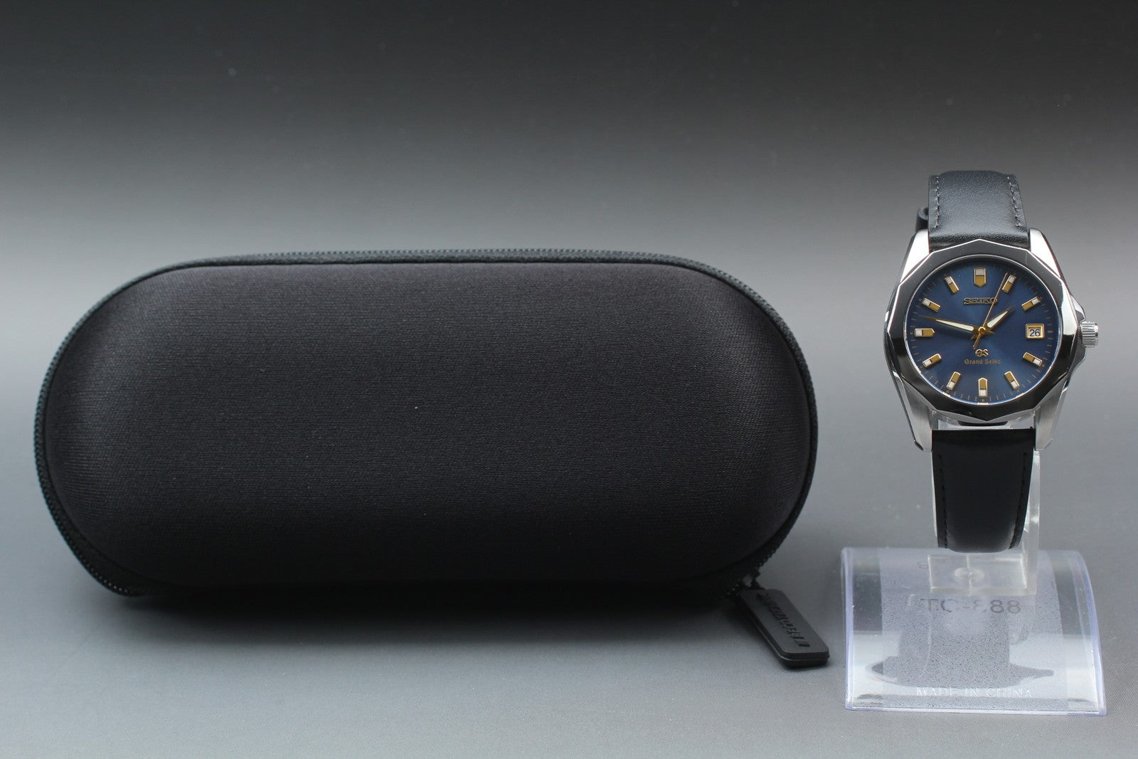 New Batt* SEIKO Grand Seiko 8J56-8000 SBGF003 Blue Quartz Men's Watch 36mm Exc+5
