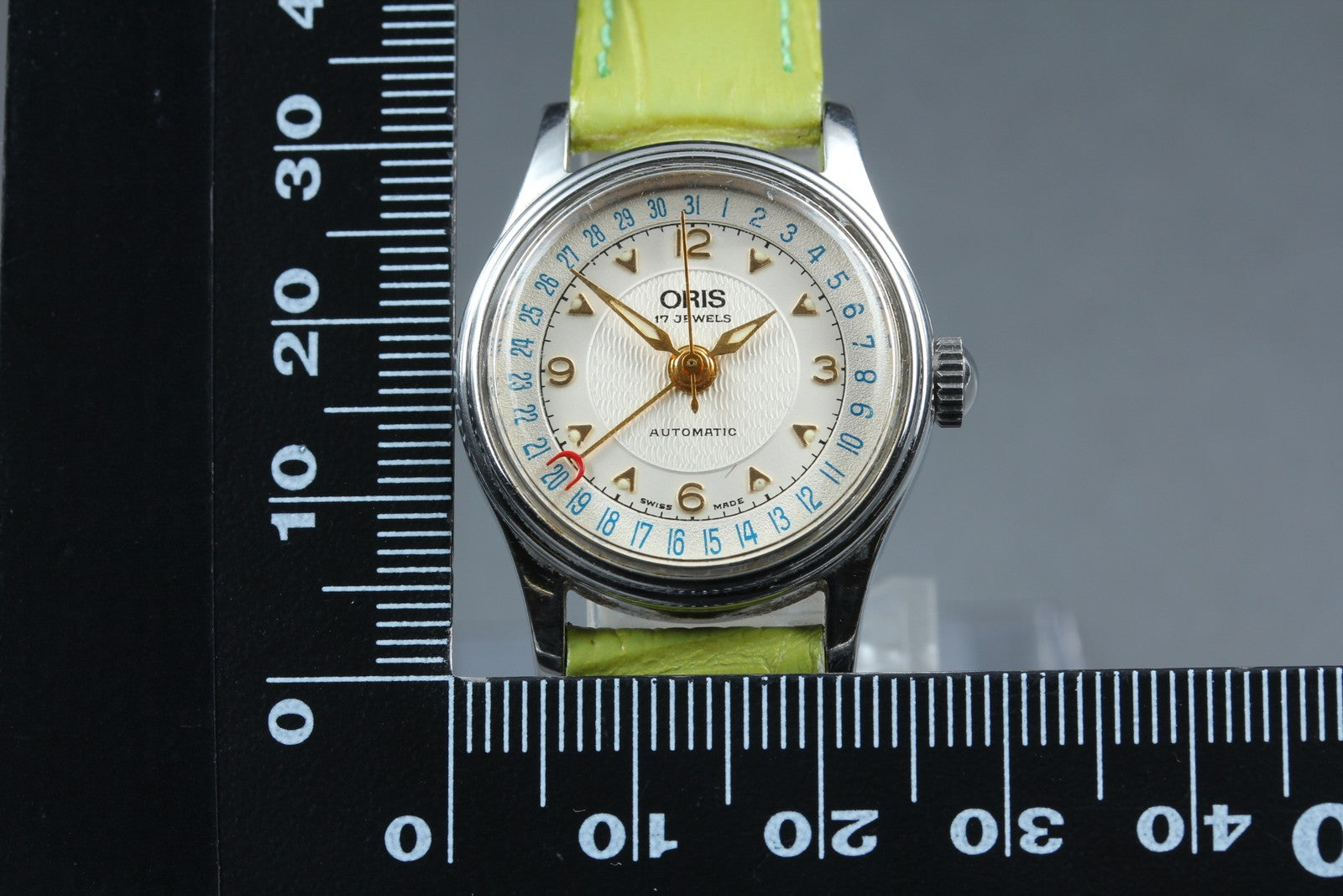 Vintage Oris Pointer Date 7405 Silver Automatic Date 26mm Women's Watch JP Exc+5