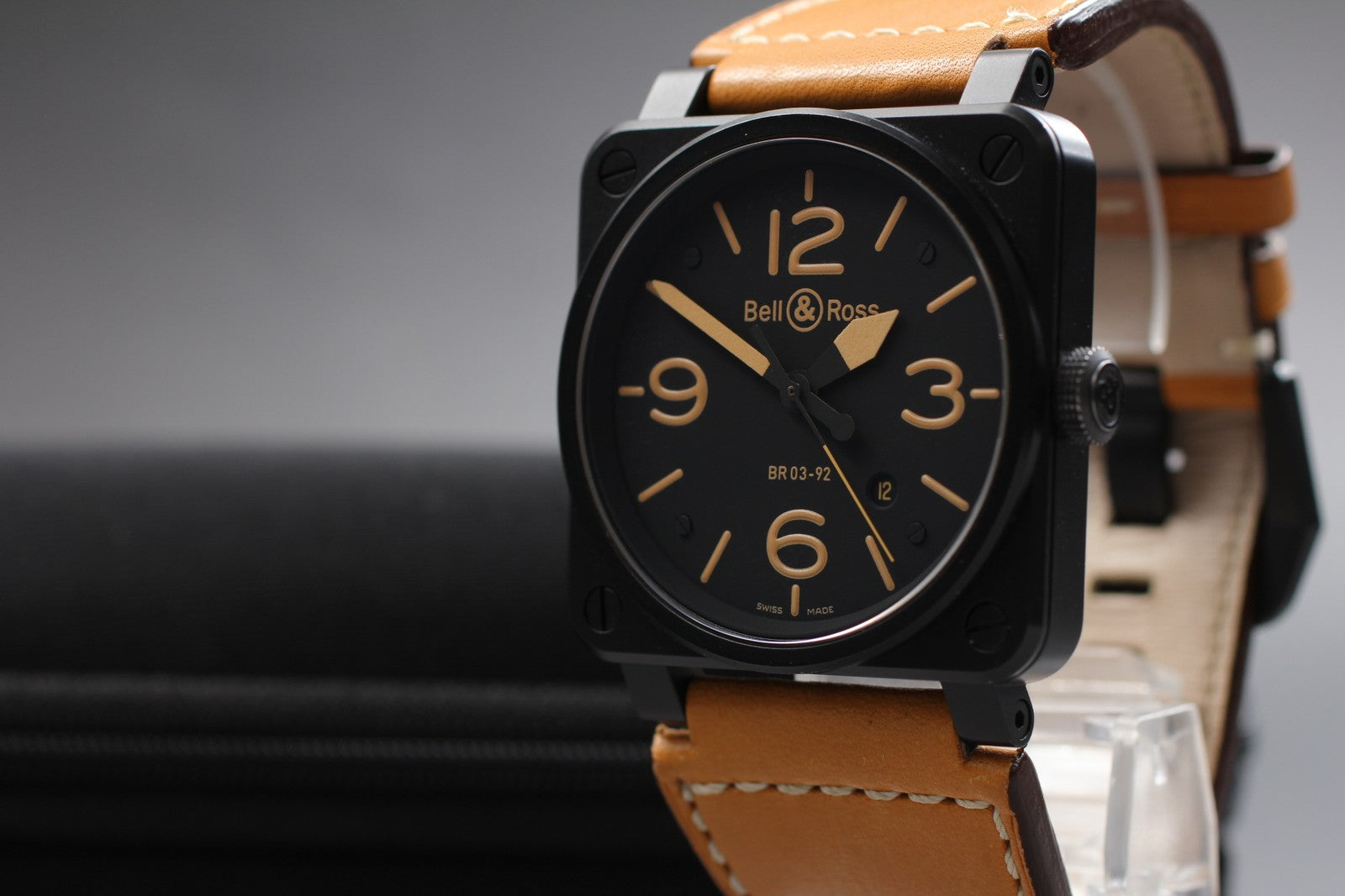 Bell&Ross Aviation Altimeter BR03-92-S Black Automatic Men's Watch 42mm JAPAN