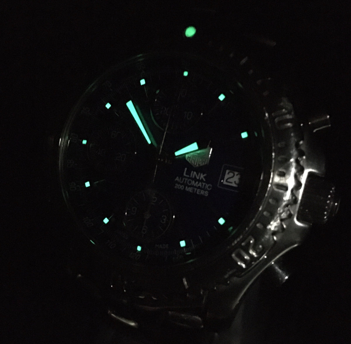 TAG Heuer Professional CT2110 Chronograph Blue Automat Men's Watch 41mm JAPAN