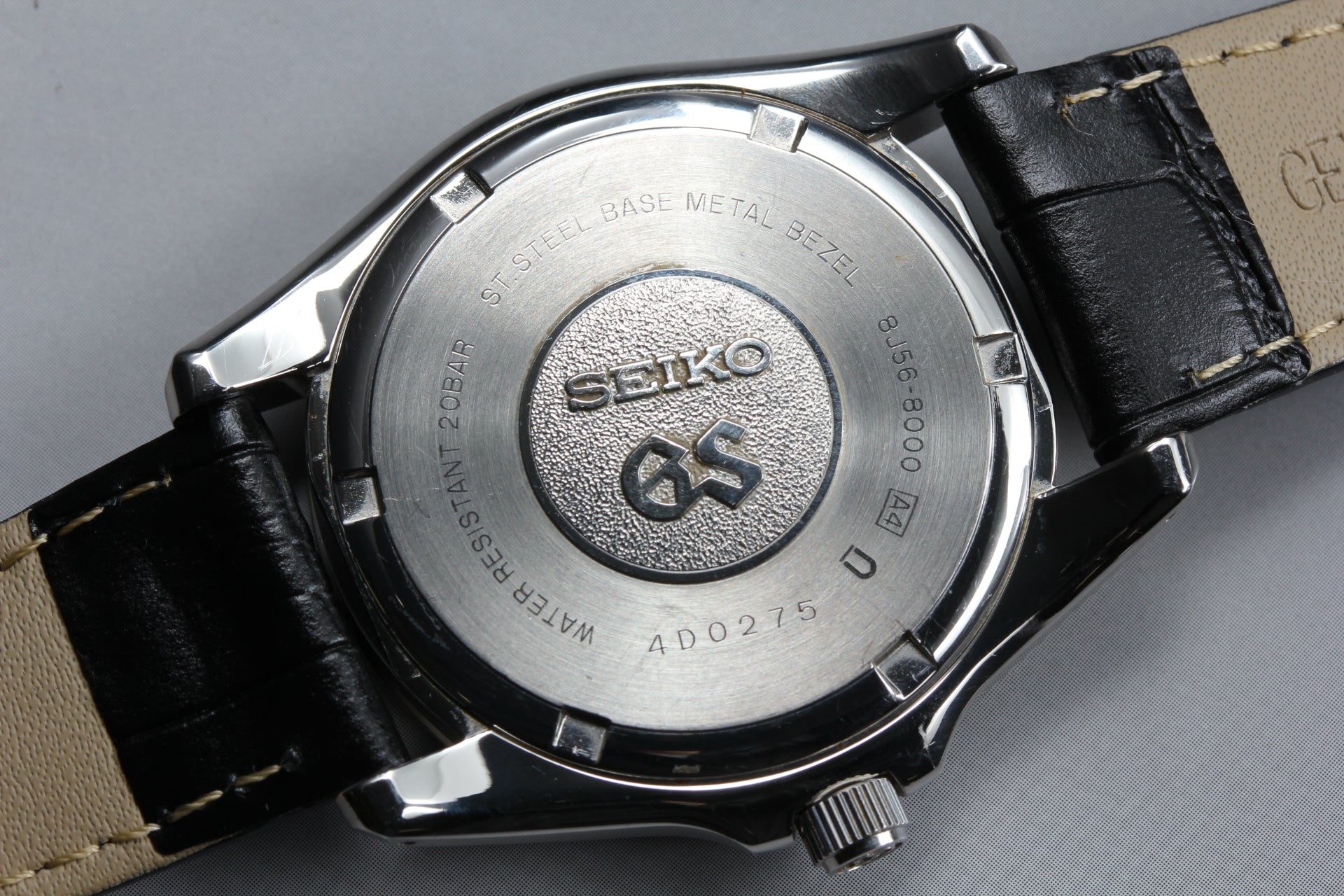 New Batt SEIKO Grand Seiko GS 8J56-8000 Quartz Black Men's Watch 36mm JAPAN