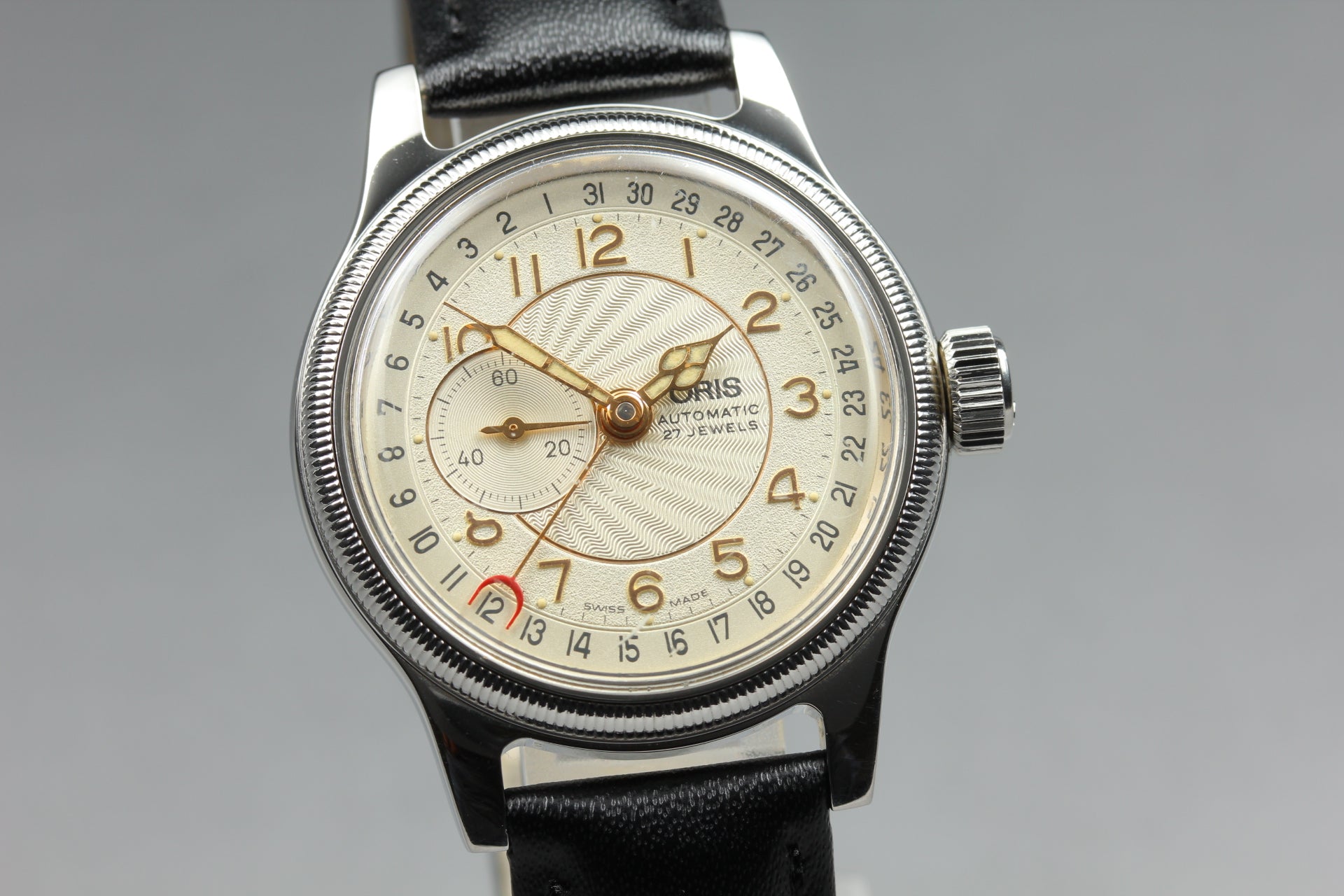 Vintage ORIS Big Crown 7462 Automatic Gold Dil Date Men's Watch 32mm From JAPAN