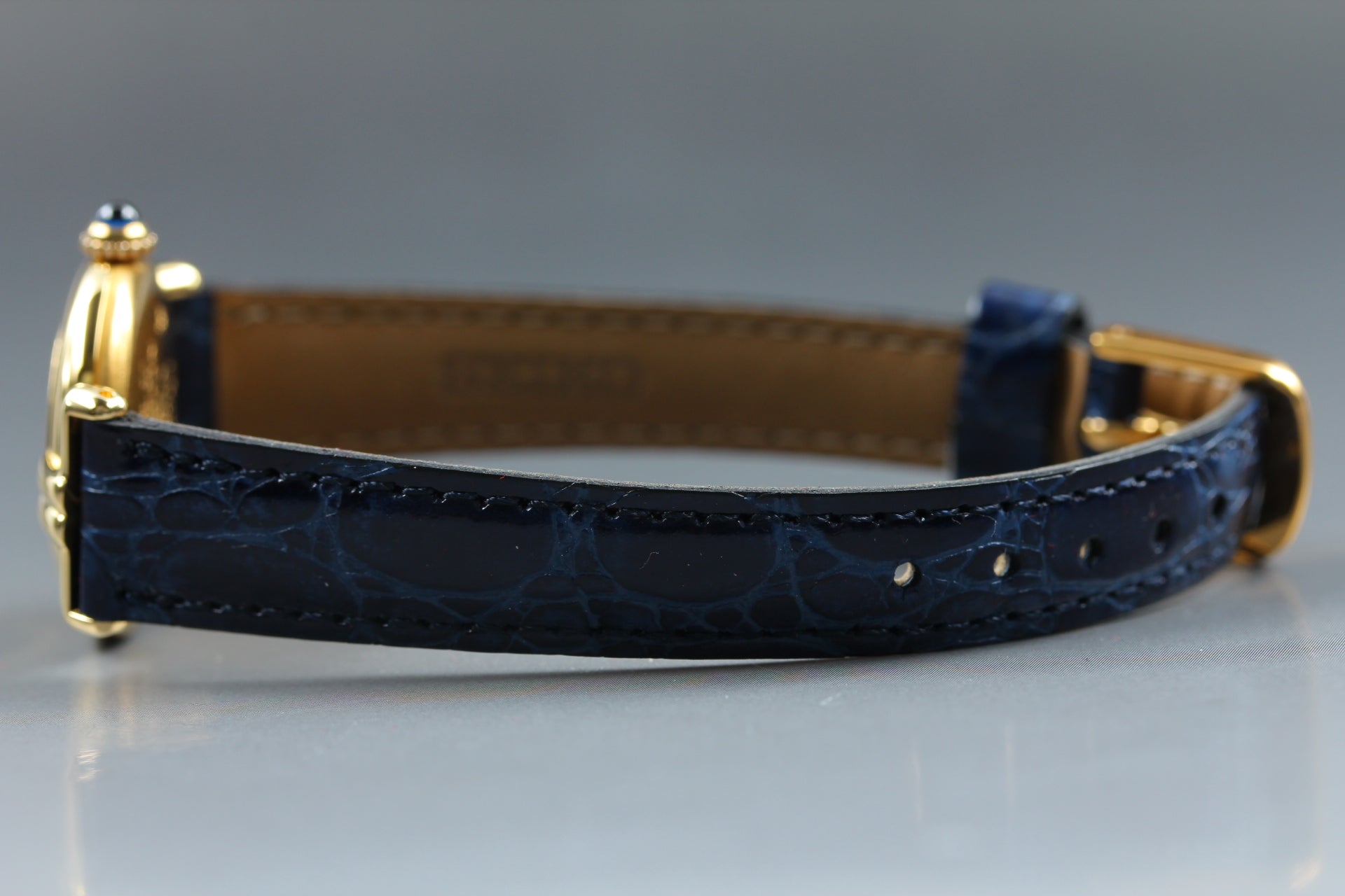 Vintage Cartier Must Colisee Vermeil 590002 Blue Gold Women's Quartz Watch