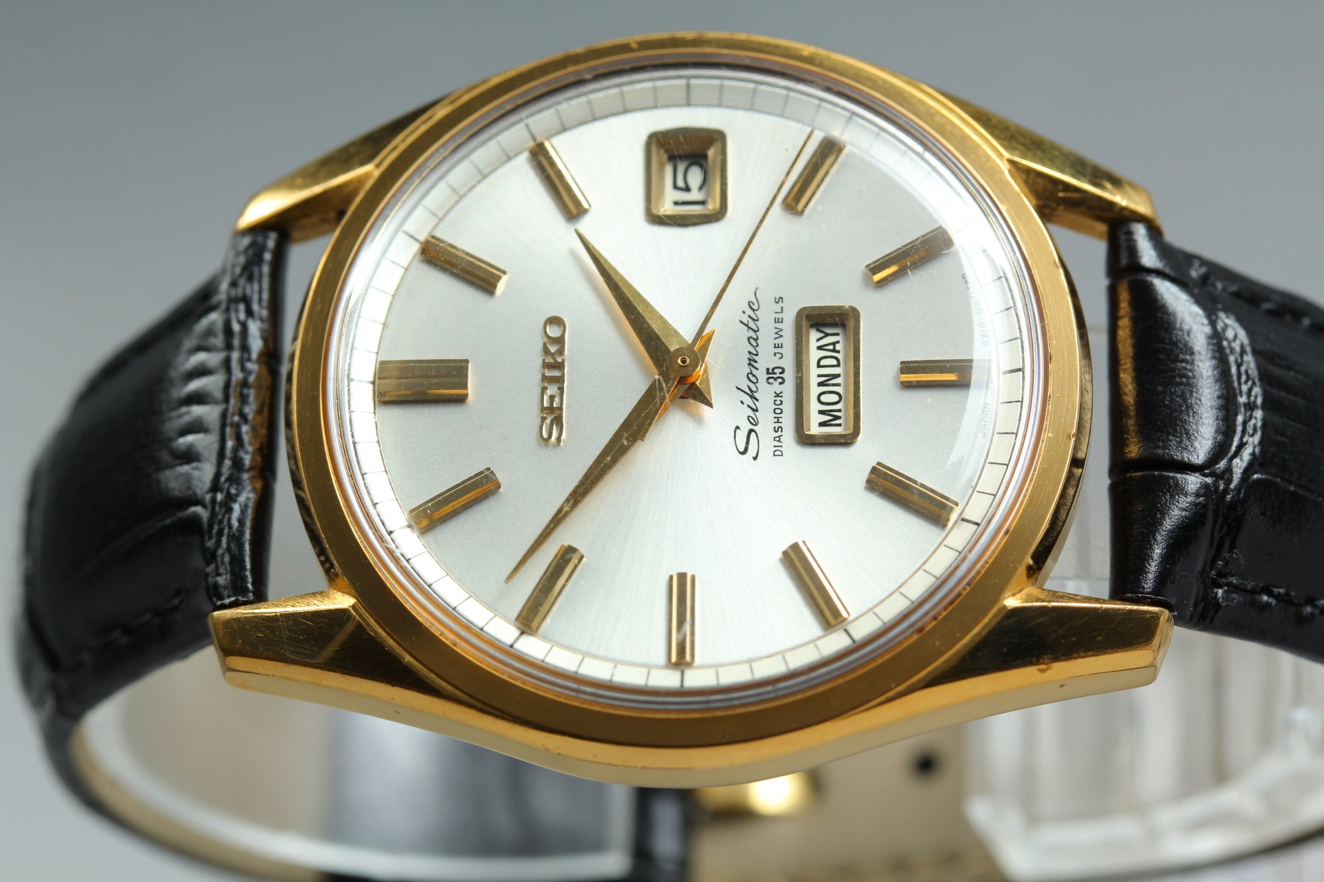 Vintage SEIKO Seikomatic Weekdater 6218-8971 Automatic Men's Watch 37mm JAPAN