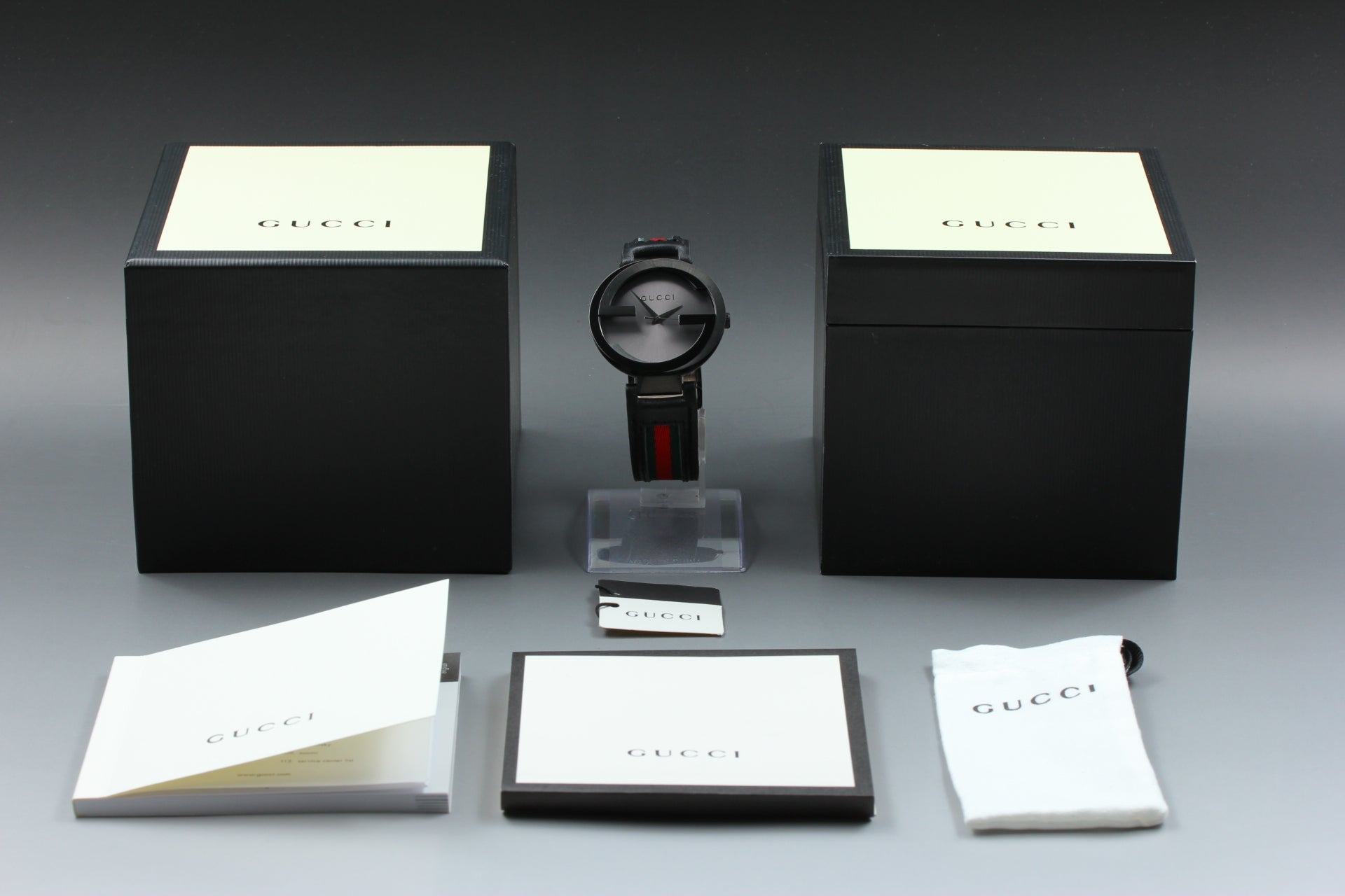 GUCCI Interlocking 133.2 Black Gucci Sherry Line 41mm Men's Quartz Watch [Box]