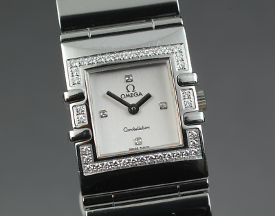 New Battery Exc+5 OMEGA Constellation QUADRA 1528.36 Diamond Women's Qz Watch JP