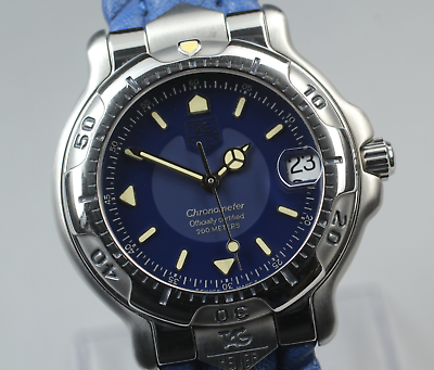 [Near MINT-] TAG Heuer 6000 WH5213-K1 Automatic Blue Chronometer AT Men's Watch