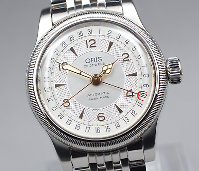 [Exc+5] ORIS Big Crown Pointer Date 7551 Silver Automatic 25J Men's Watch JAPAN
