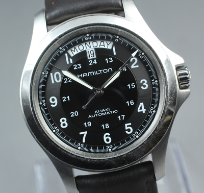 [Exc+5 w/ Box] Hamilton Khaki Men's Black 25J Automatic Men's Watch From JAPAN