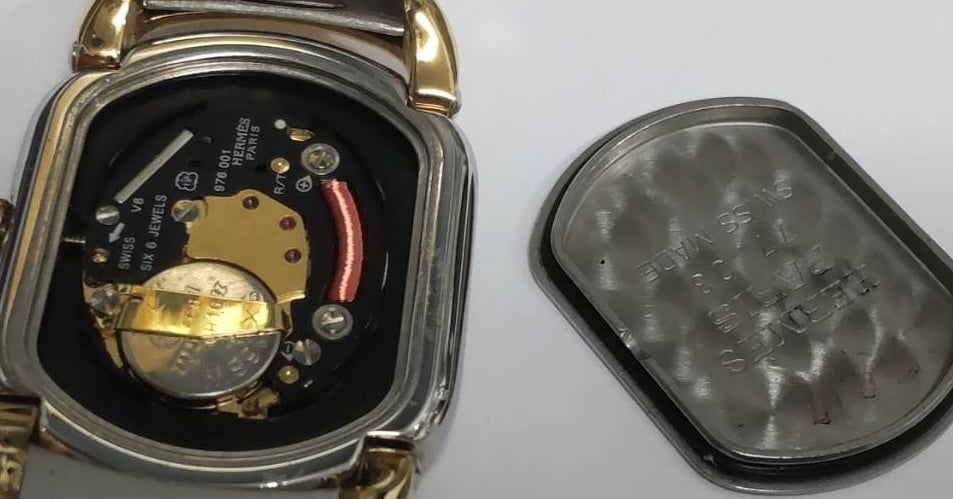 New Batt Vintage HERMES Rally RA1.240 Quartz Gold Dial Women's Watch 20mm JP Box
