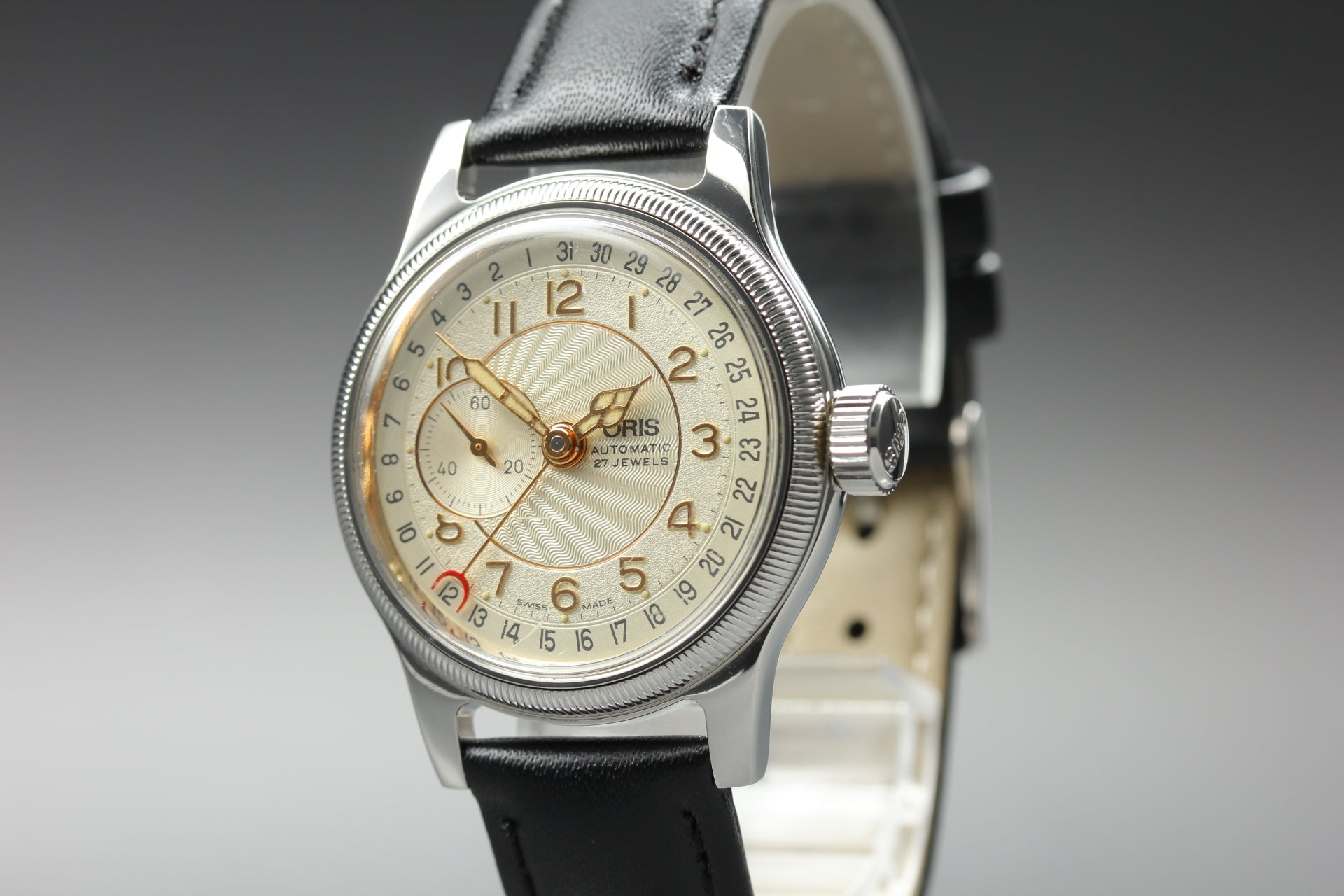Vintage ORIS Big Crown 7462 Automatic Gold Dil Date Men's Watch 32mm From JAPAN
