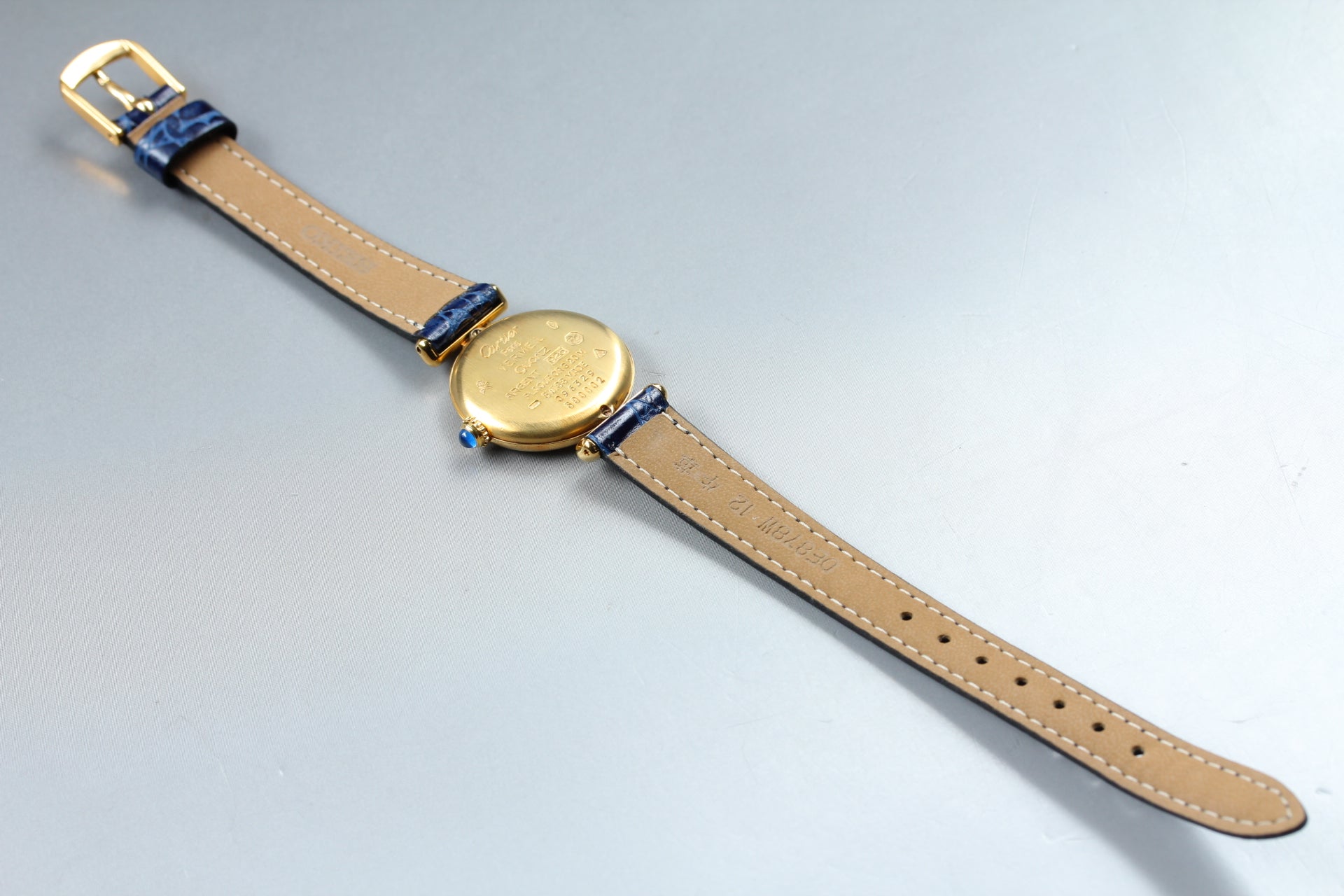 Vintage Cartier Must Colisee Vermeil 590002 Blue Women's Quartz Watch [Pouch]