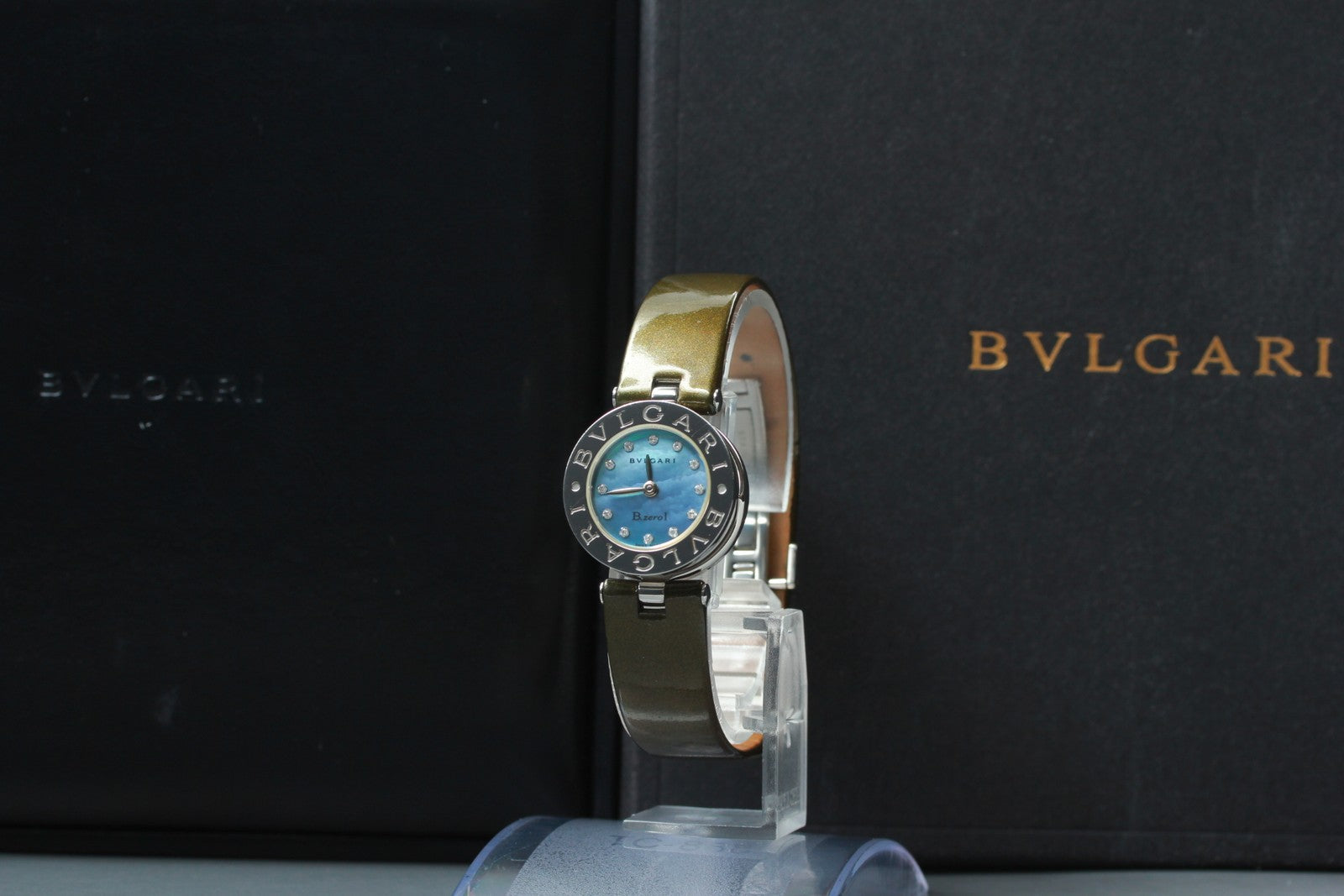 [Exc+5 Box] BVLGARI B.zero1 BZ22S 12P Diamond Blue 22mm Quartz Watch JAPAN