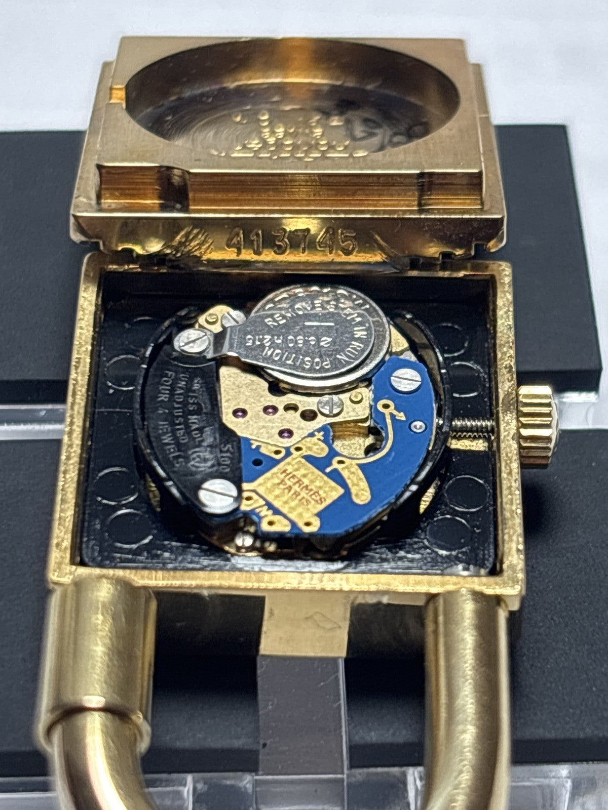 Vintage [Exc+5 Box] HERMES Kelly Watch Gold Red "U" Woman's Quartz Watch JAPAN