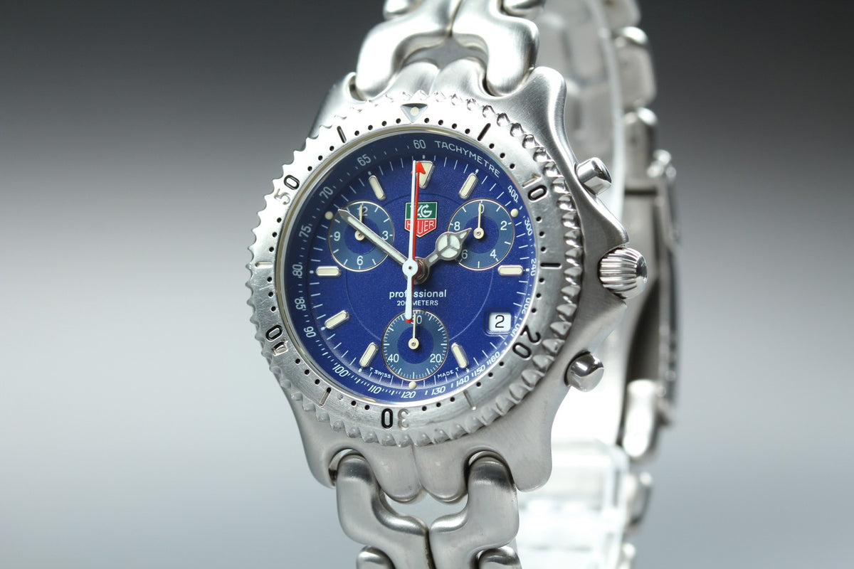 TAG Heuer SEL Professional CG1114 Quartz Chronograph Blue Men's Watch 37mm JP