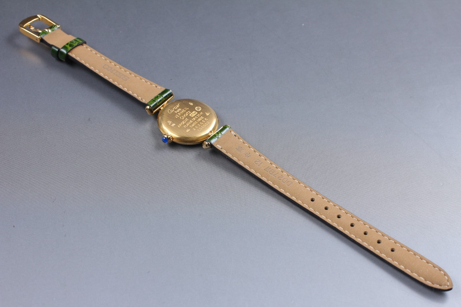 Vintage [Exc+5] Cartier Must Colisee Vermeil 590002 Green Women's Quartz Watch
