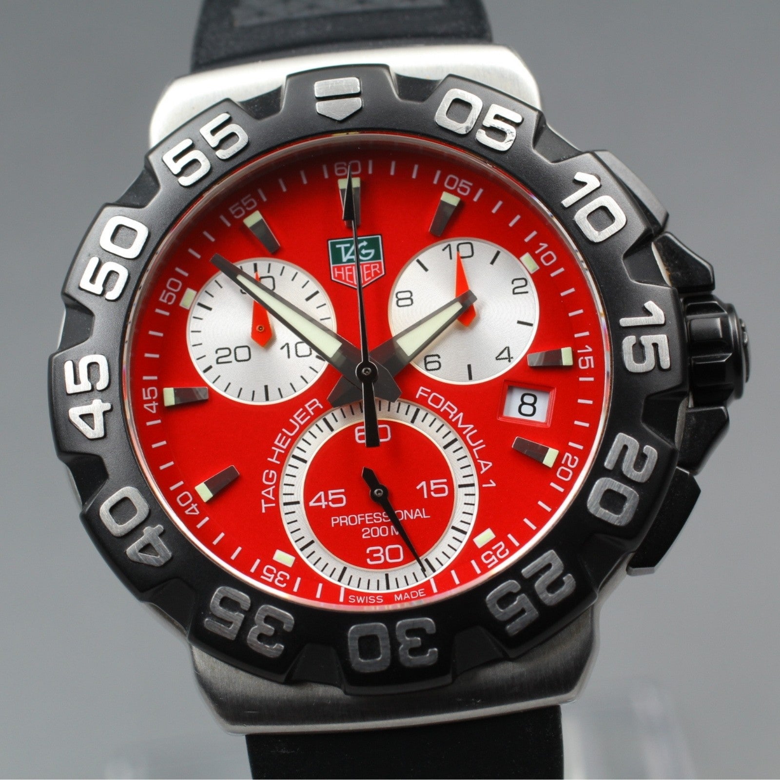 Used* TAG Heuer Formula 1 CAH1112 Red Chronograph Quartz Men's Watch 42mm JAPAN