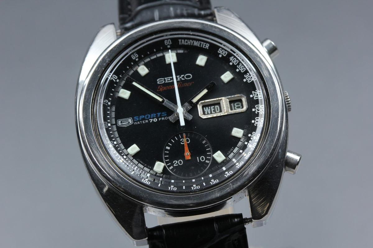 overhauled SEIKO 5 Sports Speed Timer 6139-6010 Automatic Men's Watch 39mm JAPAN