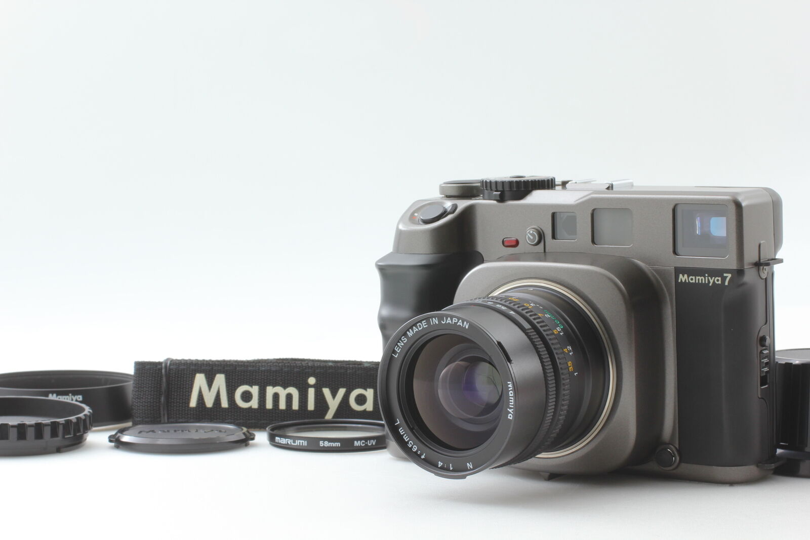 [MINT w/Strap Hood] Mamiya 7 6x7 Film Camera + N 65mm f4 L Lens From JAPAN