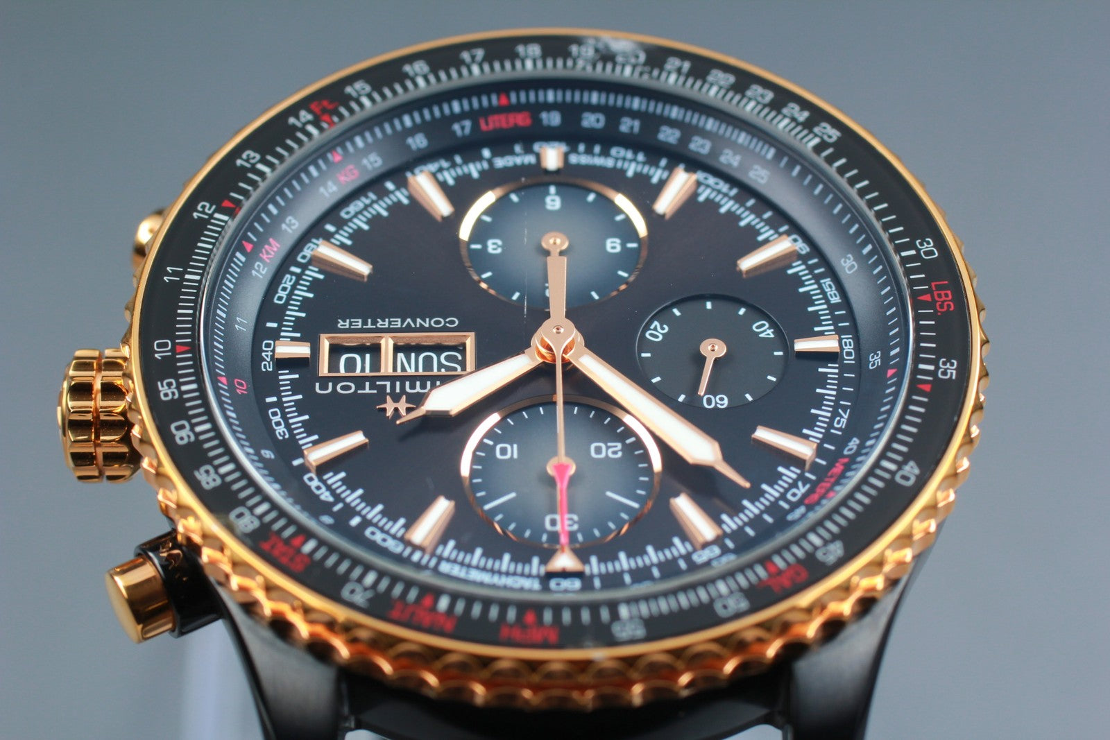 overhauled Hamilton Khaki Aviation Converter H767360 Automatic Black Watch 45mm