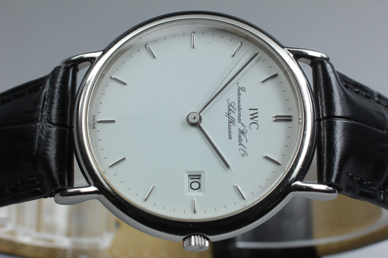[Exc+5] IWC Portofino 3331 Cal.2210 33mm White Dial Date Quartz Men's Watch JP