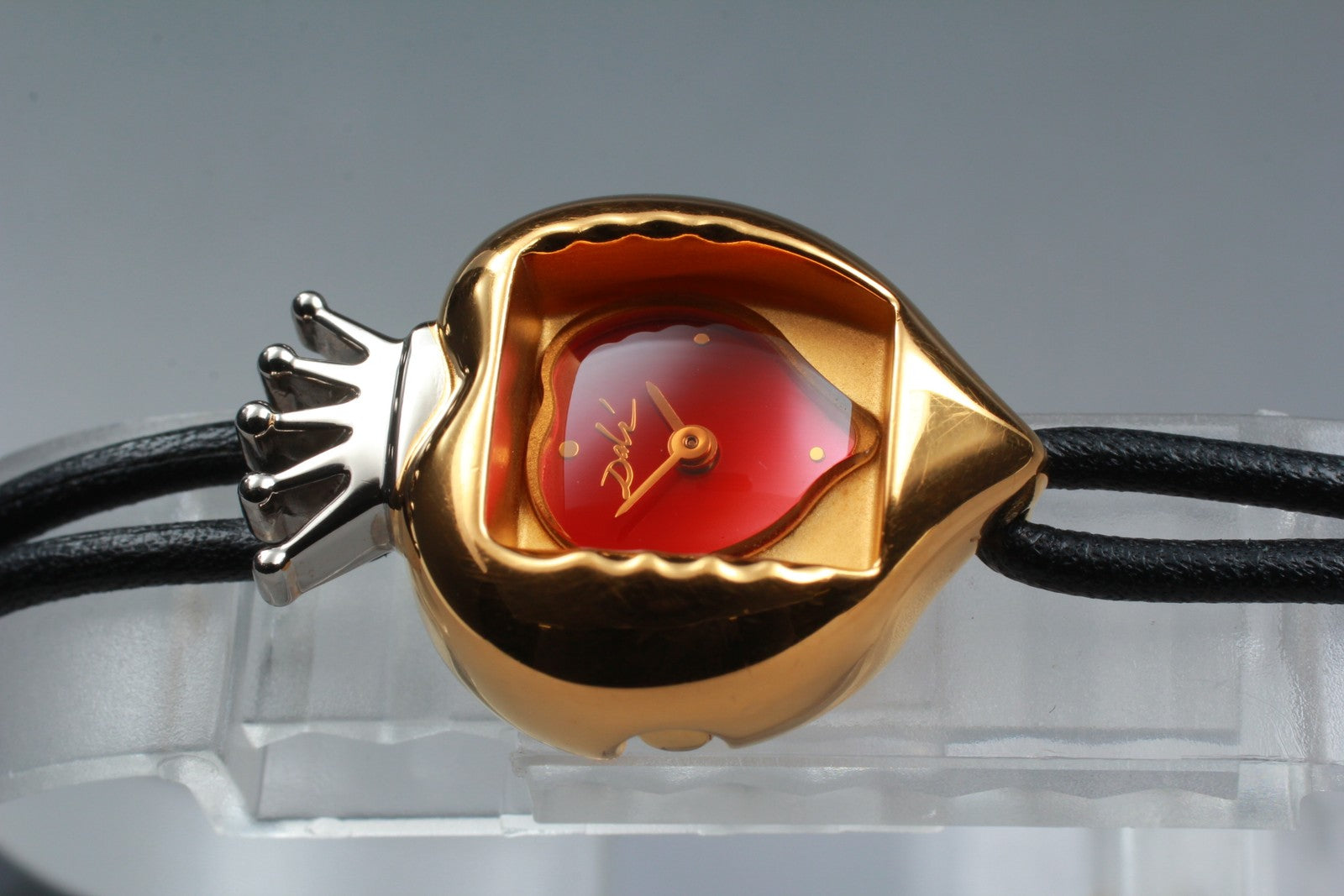 [Exc+5] Salvador Dali Royal Heart 19mm Gold Red Dial Women's Quartz Watch JAPAN