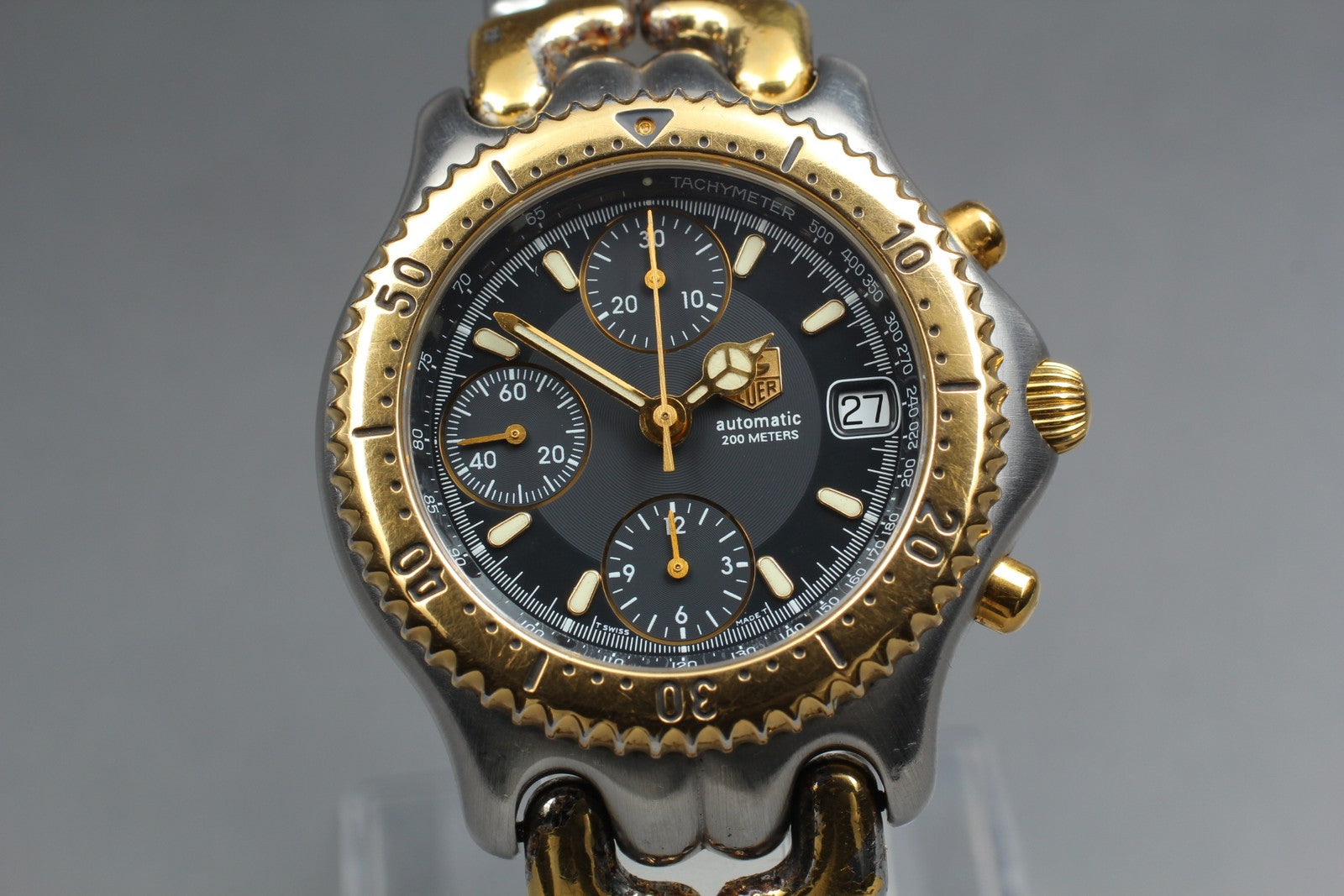 Exc+5* Tag Heuer SEL CG2121-R0 Chronograph Black Automatic Men's Watch 39mm JP
