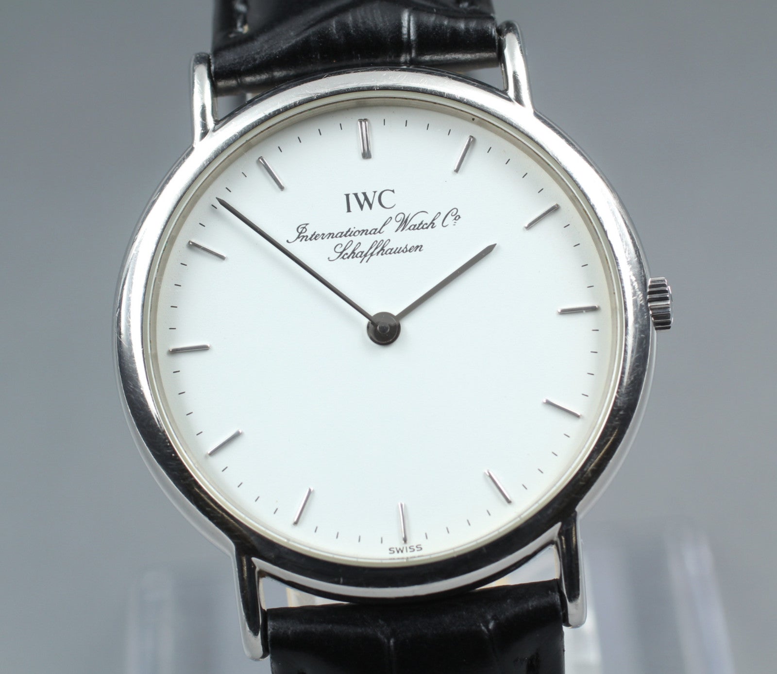[Exc+5] IWC Portofino 3331 Cal.22105 33mm White Dial Black Quartz Men's Watch
