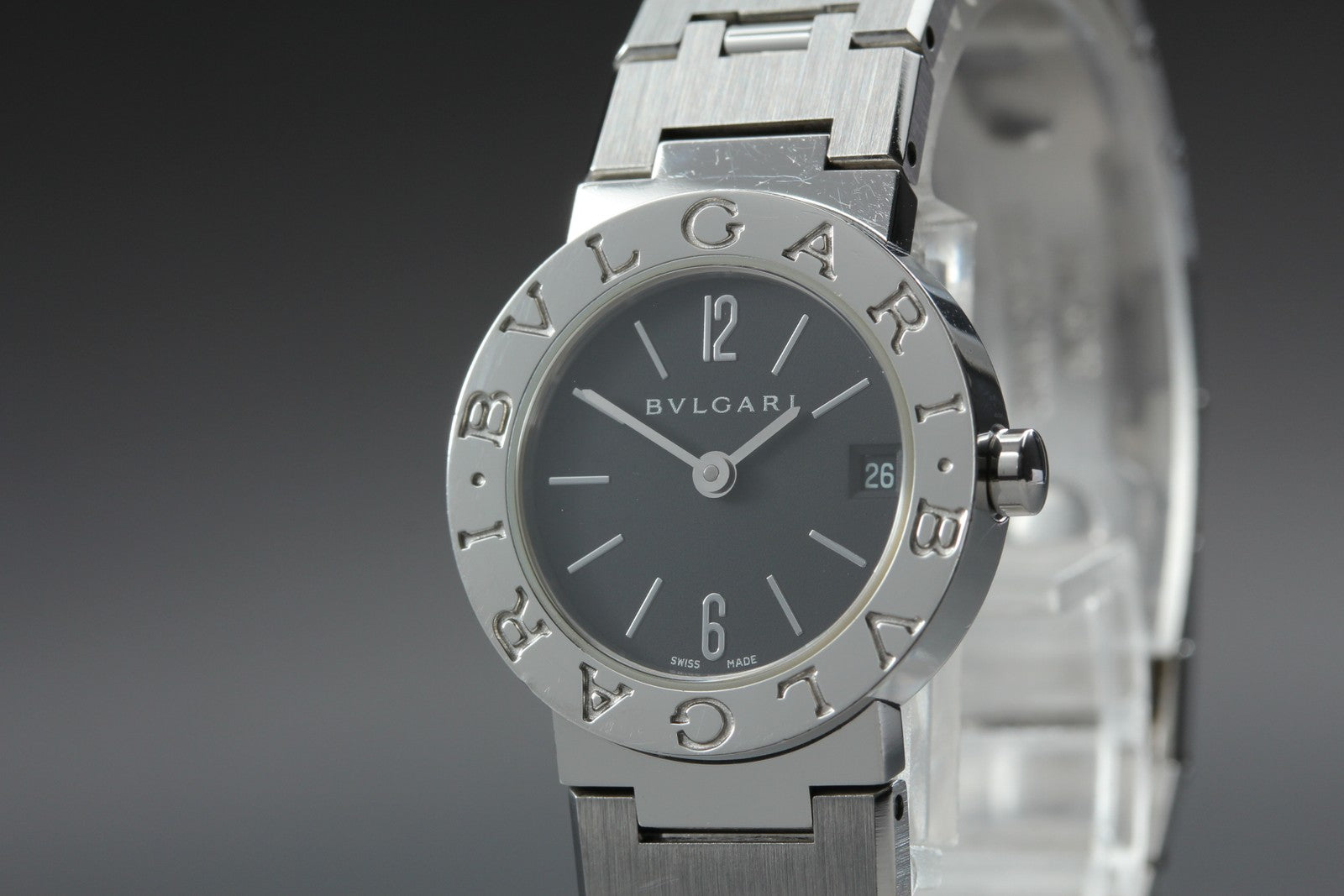BVLGARI BVLGARIBVLGARI BB23SS Black Dial Quartz Women's Date Watch 22mm JAPAN