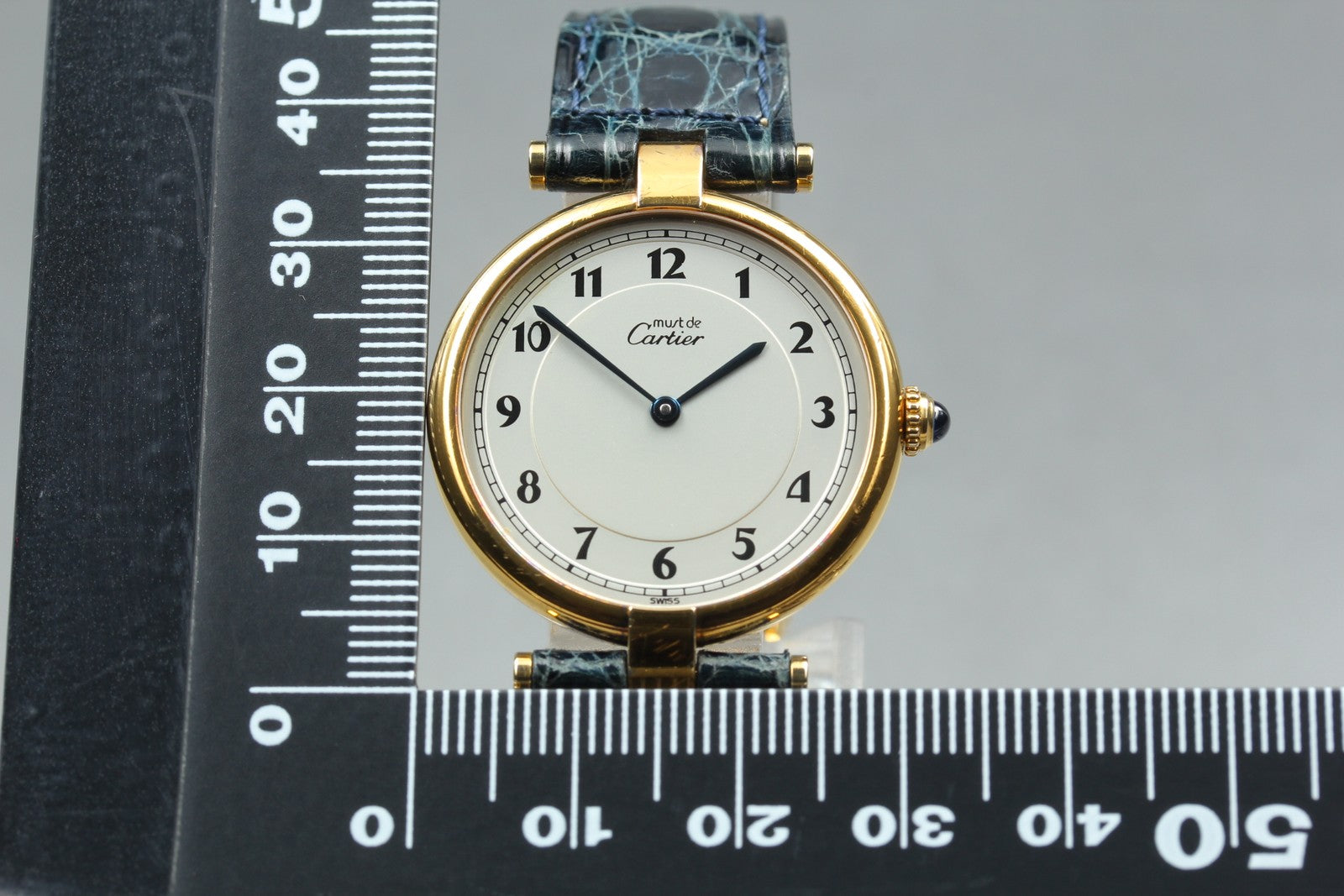 Vintage [Exc+5] Cartier Must Vendome 590003 Gold Vermeil Unisex Quartz Watch