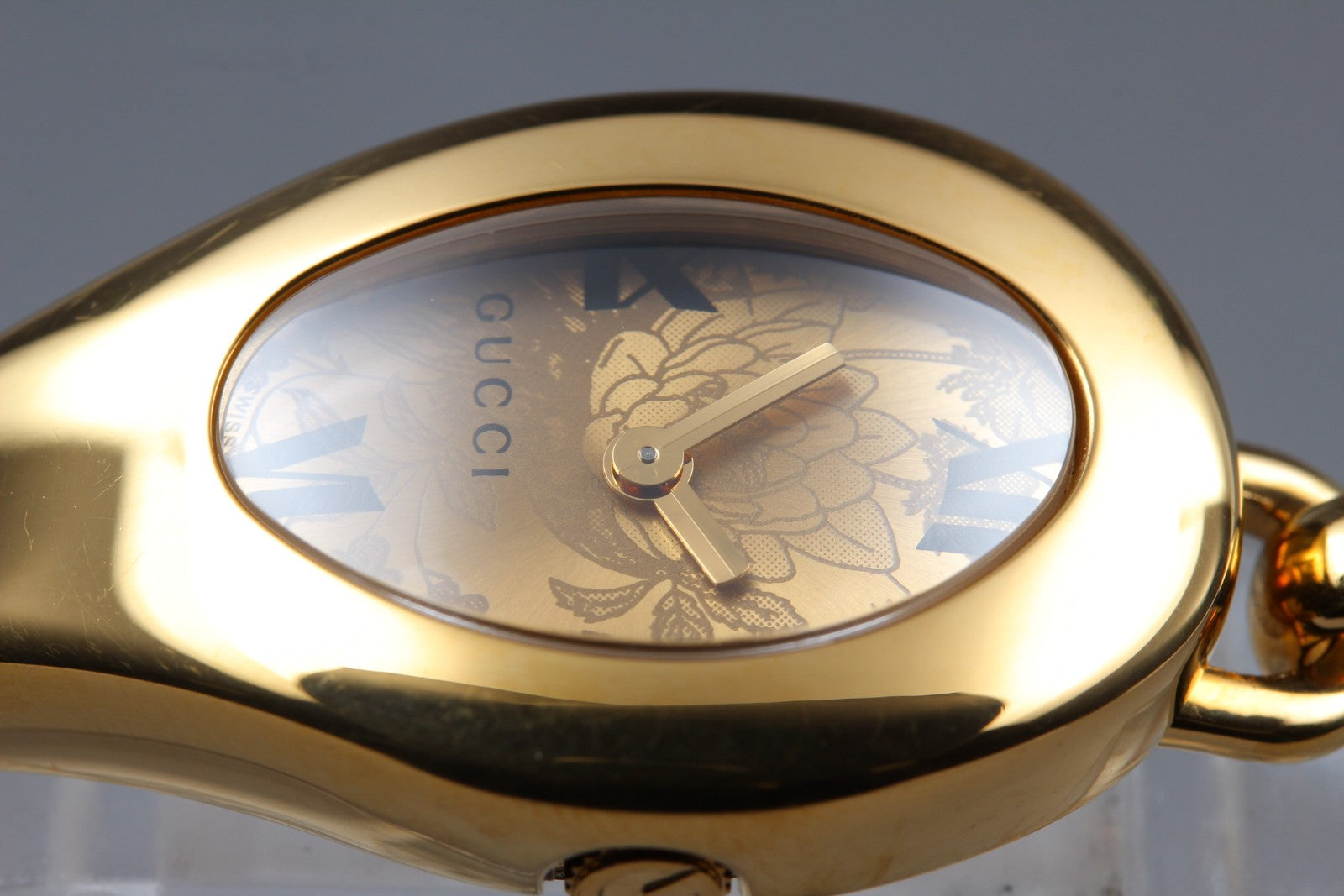 [Exc+5 Box] Gucci 103 Horsebit Gold Floral Dial 21 mm Woman's Quartz Watch
