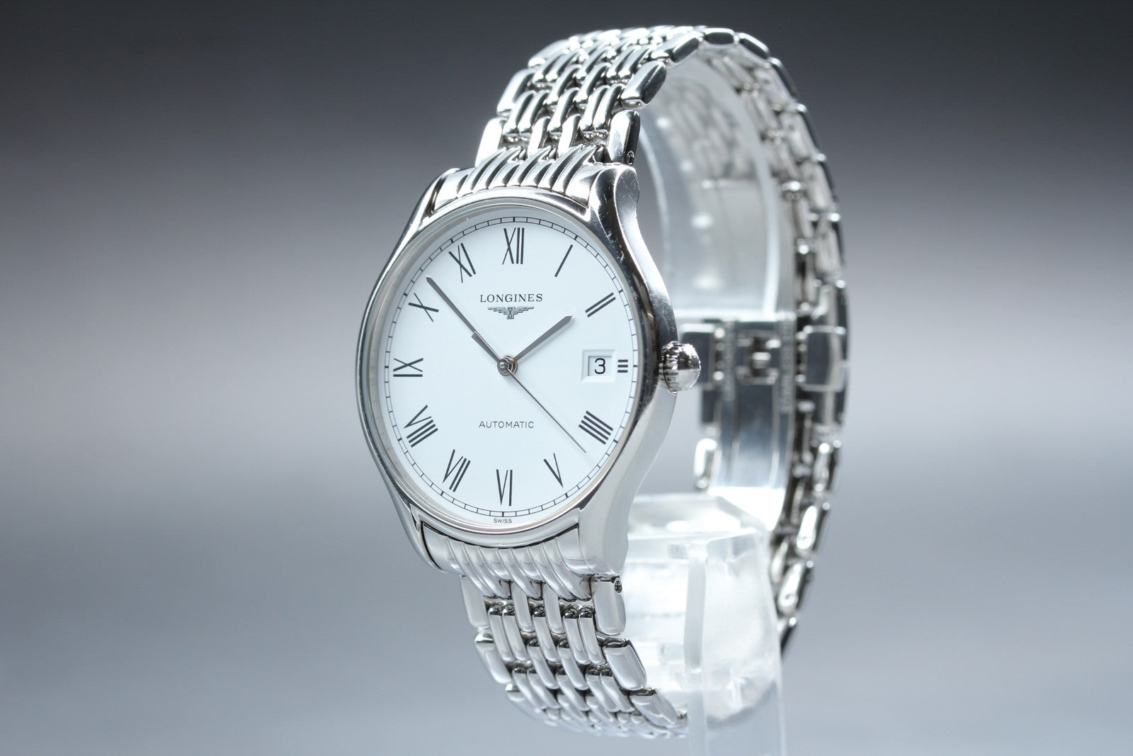 LONGINES Lyre L4.860.4 Automatic Date White Dial Men's Watch 35mm JAPAN Exc+5