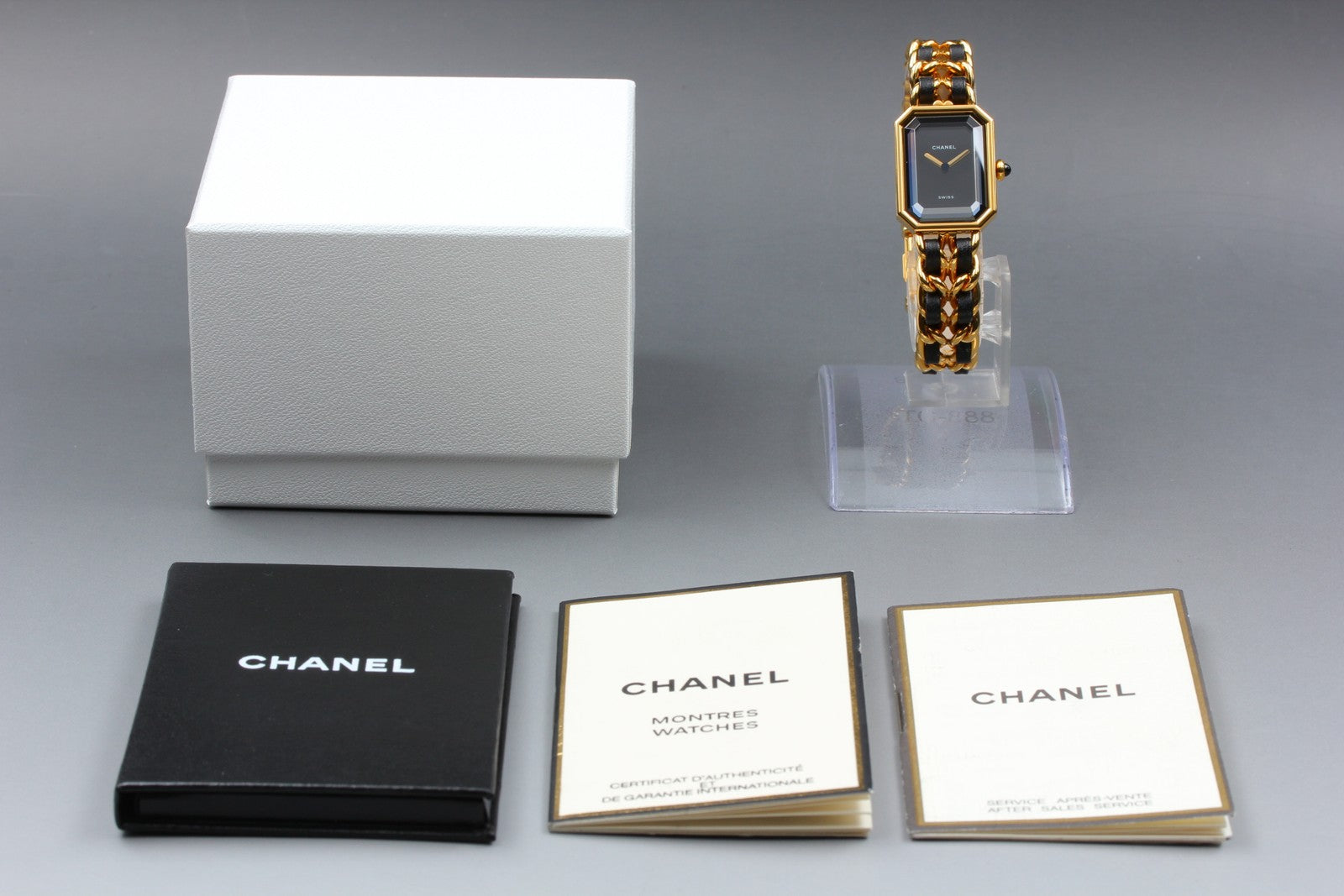 CHANEL Premiere L Size Black Dial Gold 20mm Quartz Women’s Watch [w/Paper]
