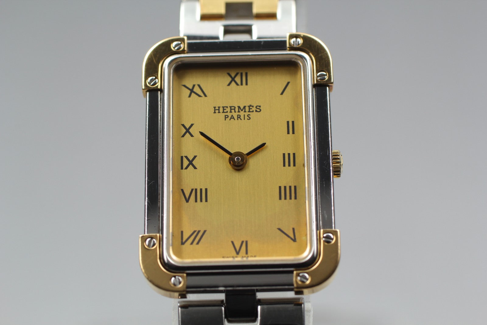 Vintage [Exc+5] HERMES Croisiere CR1.220 Gold Dial 18mm Women's Quartz Watch