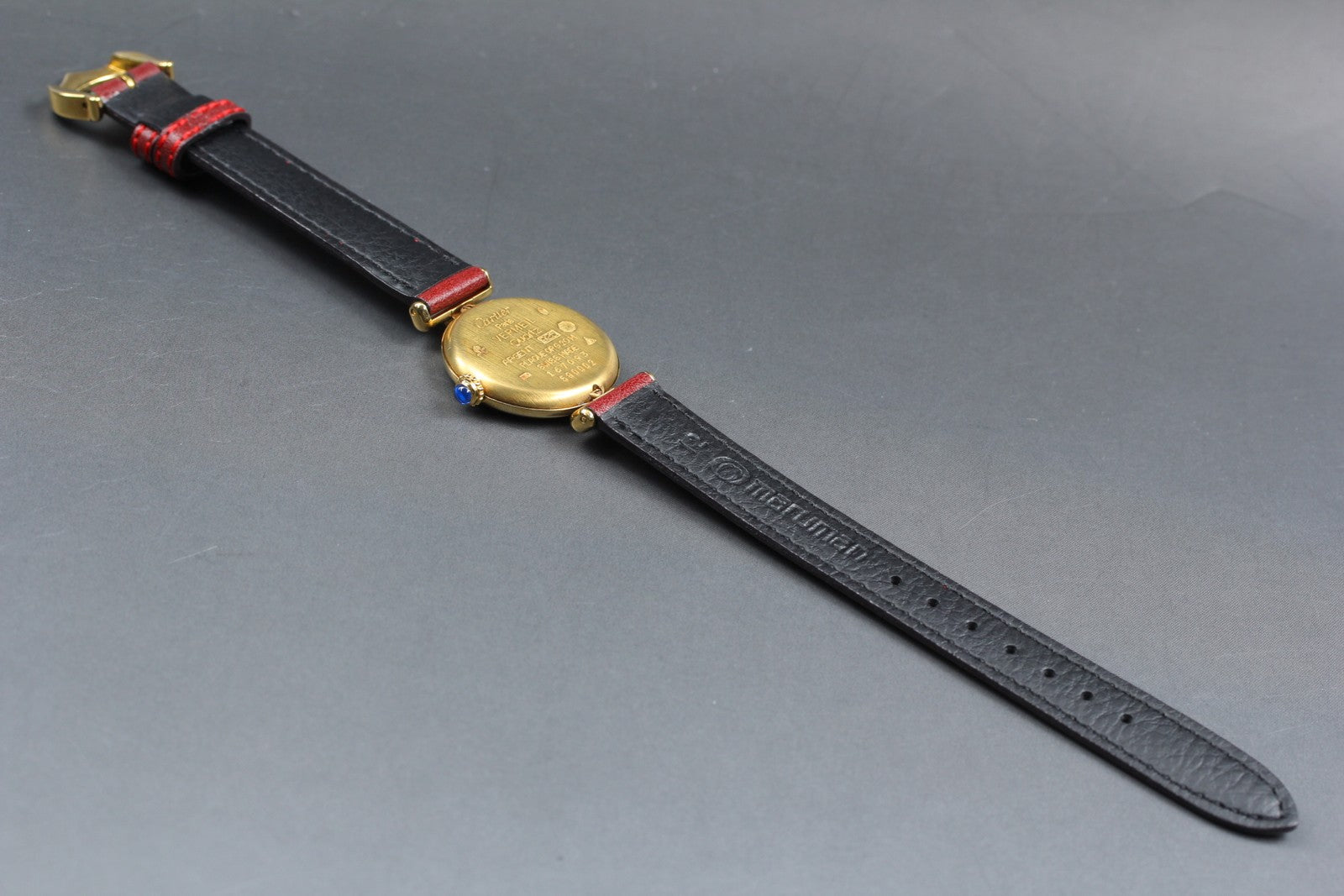 Vintage [Near MINT-] Cartier Must Colisee Vermeil 590002 Red Women's Qz Watch