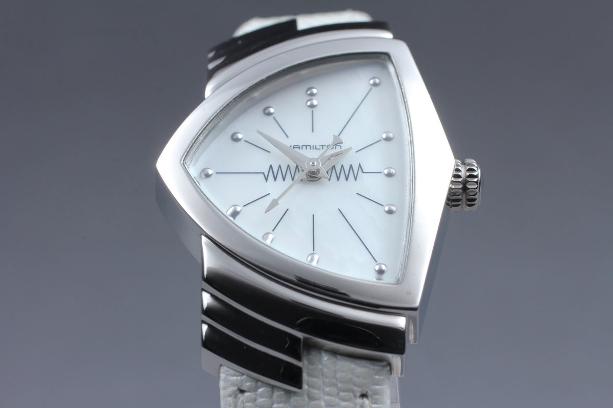 HAMILTON Ventura H242112 White Dial Quartz Women's Watch 25mm JAPAN Box