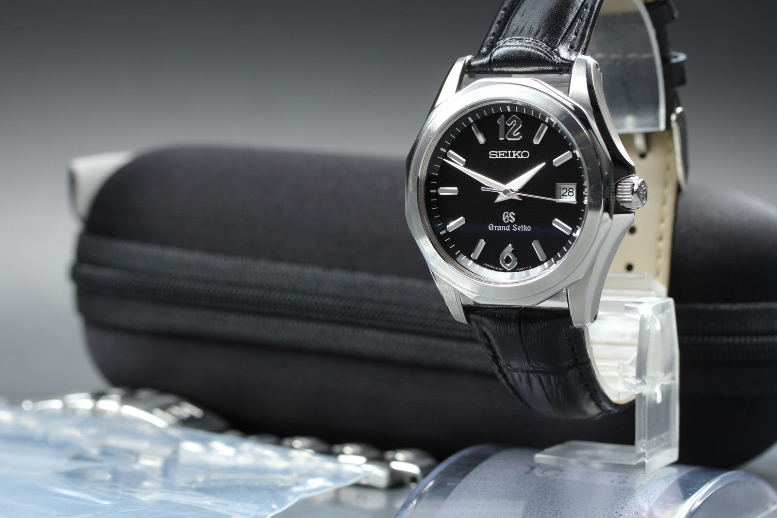 Vintage SEIKO Grand Seiko 9F62-0A60 SBGX035 Quartz Black Men's Watch 38mm JAPAN