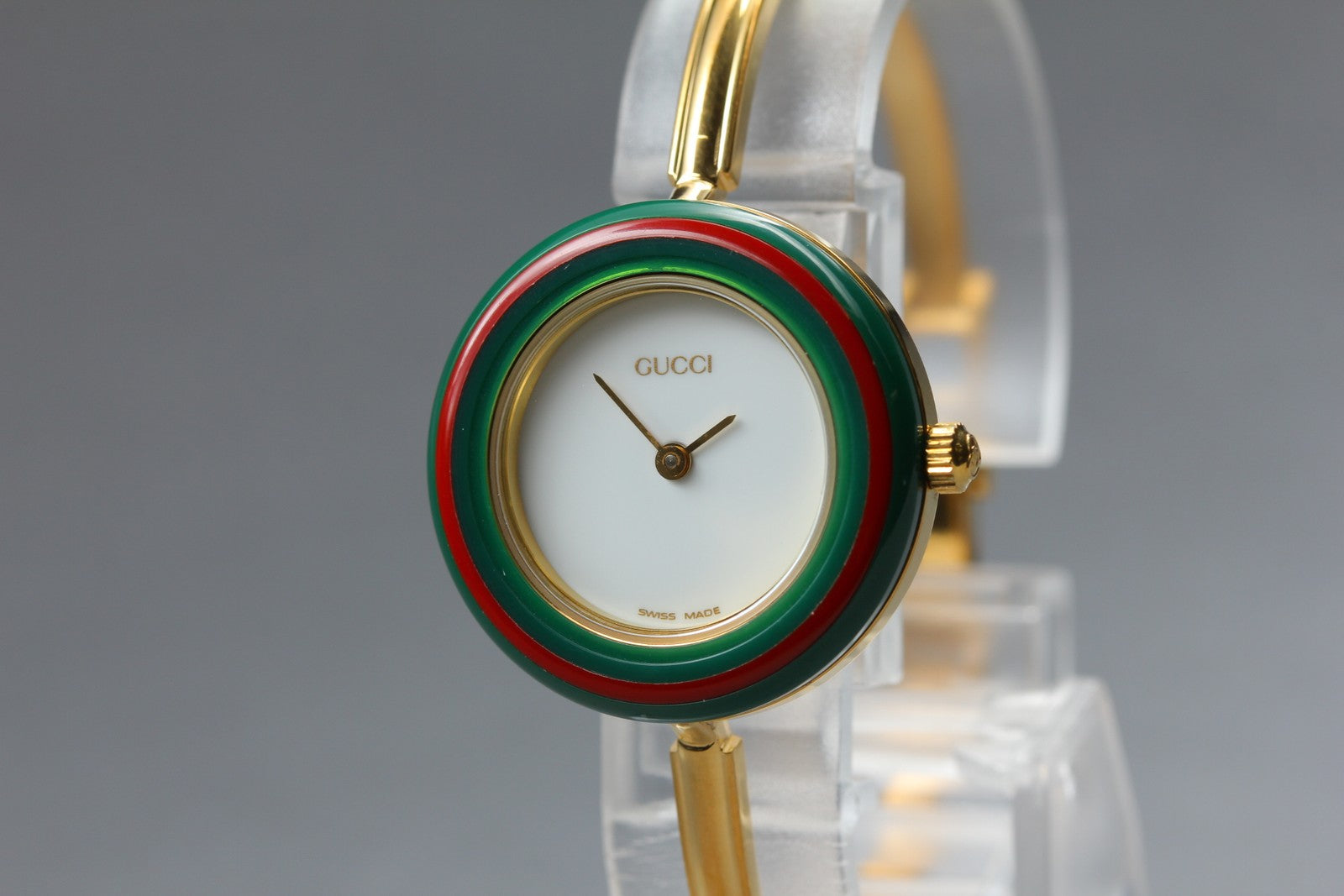 Overhauled [Exc+5 Box] Gucci Change Bezel 11/12.2 Gold 12 color Women's Qz Watch