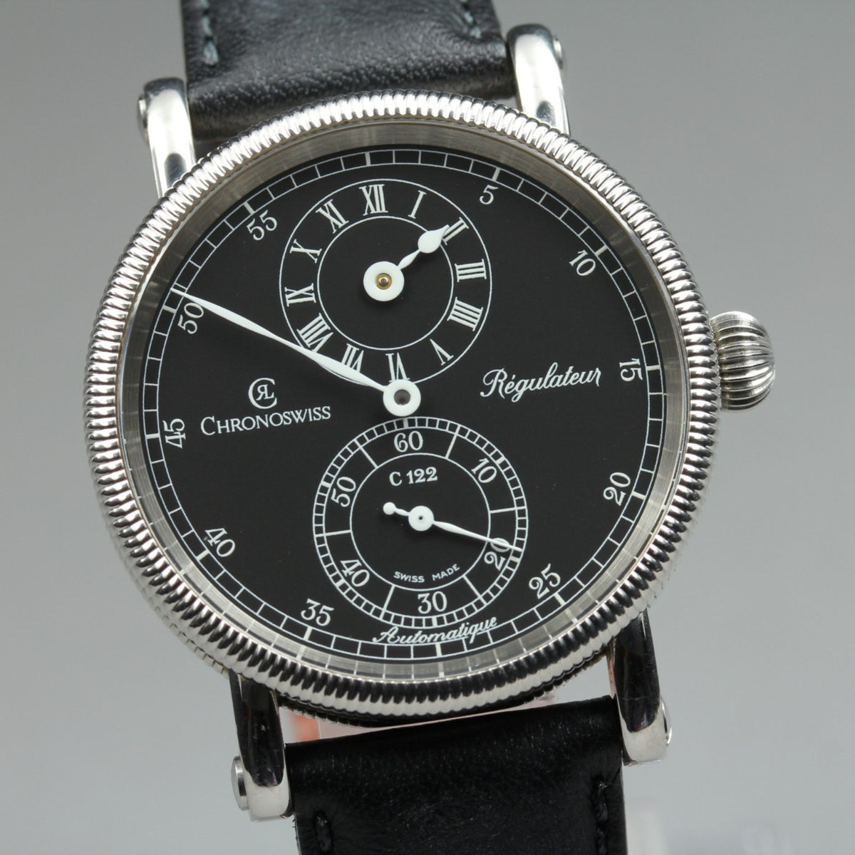 CHRONOSWISS Regulator CH1223 Automatic Black Dial Men's Watch 34mm From JAPAN