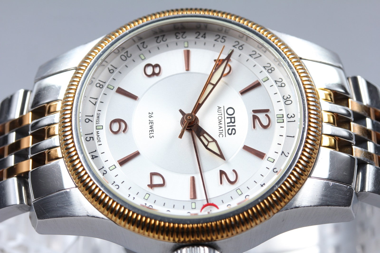 [Exc+5] ORIS Big Crown Pointer Date 7628 Silver Gold Automatic Men's Watch JAPAN