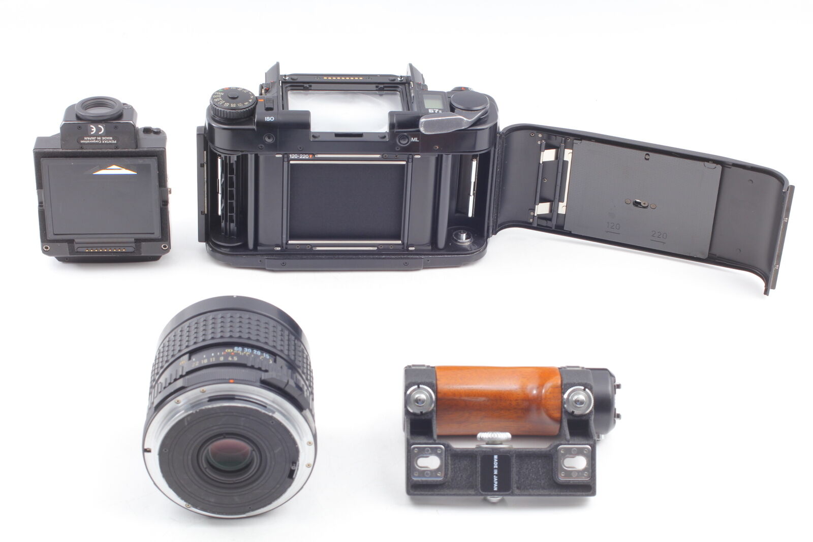 [Exc+5 w/Strap Grip] Pentax 67II Film Camera + 75mm f4.5 Lens AE From JAPAN