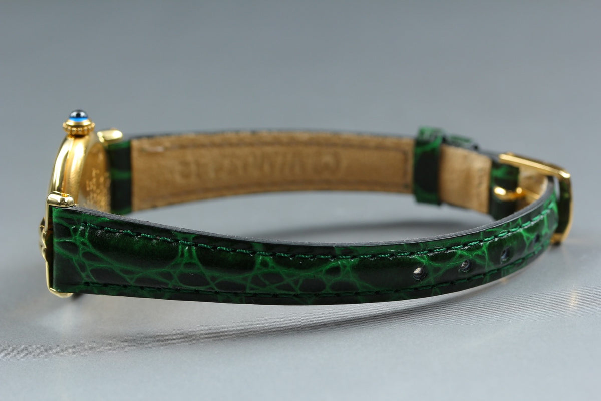 Cartier Must Colisee Vermeil 590002 Green Gold Women's Qz Watch Vintage [Box]
