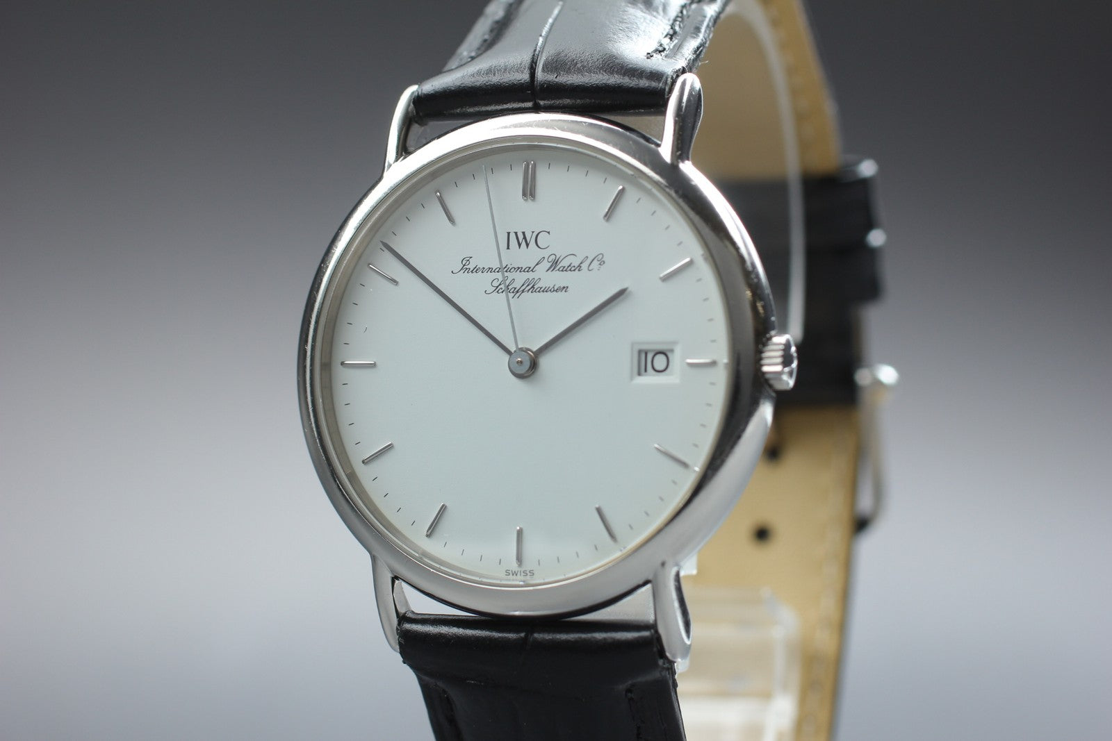 [Exc+5] IWC Portofino 3331 Cal.2210 33mm White Dial Date Quartz Men's Watch JP