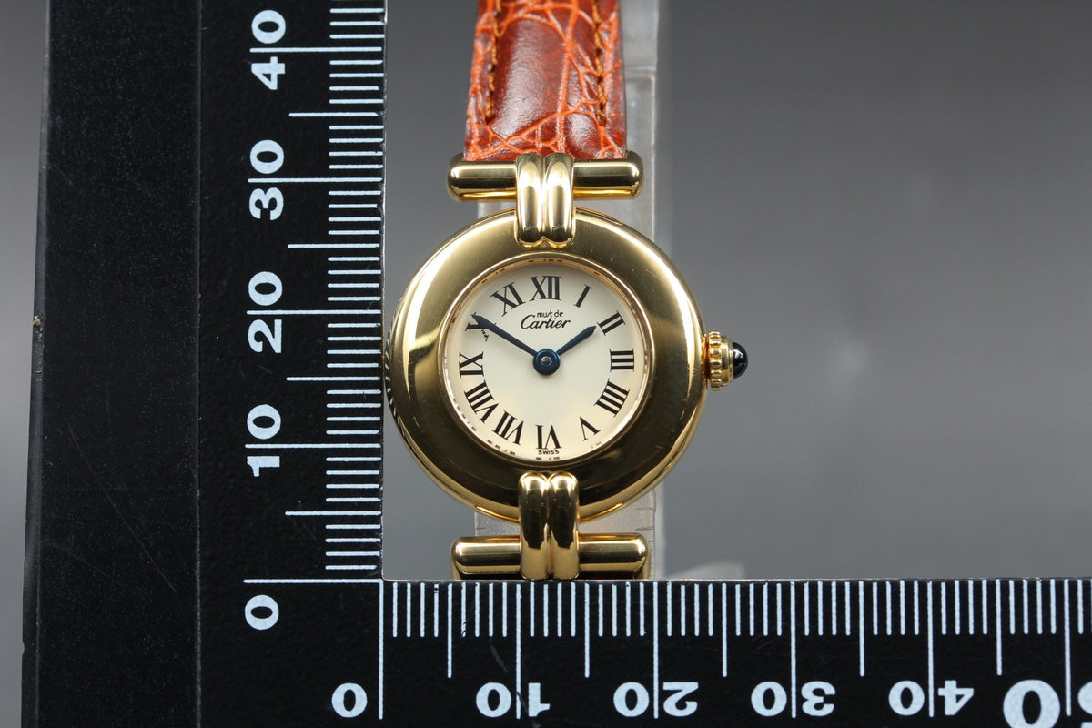 Cartier Must Colisee Vermeil 590002 Brown Gold Women's Quartz Watch Vintage