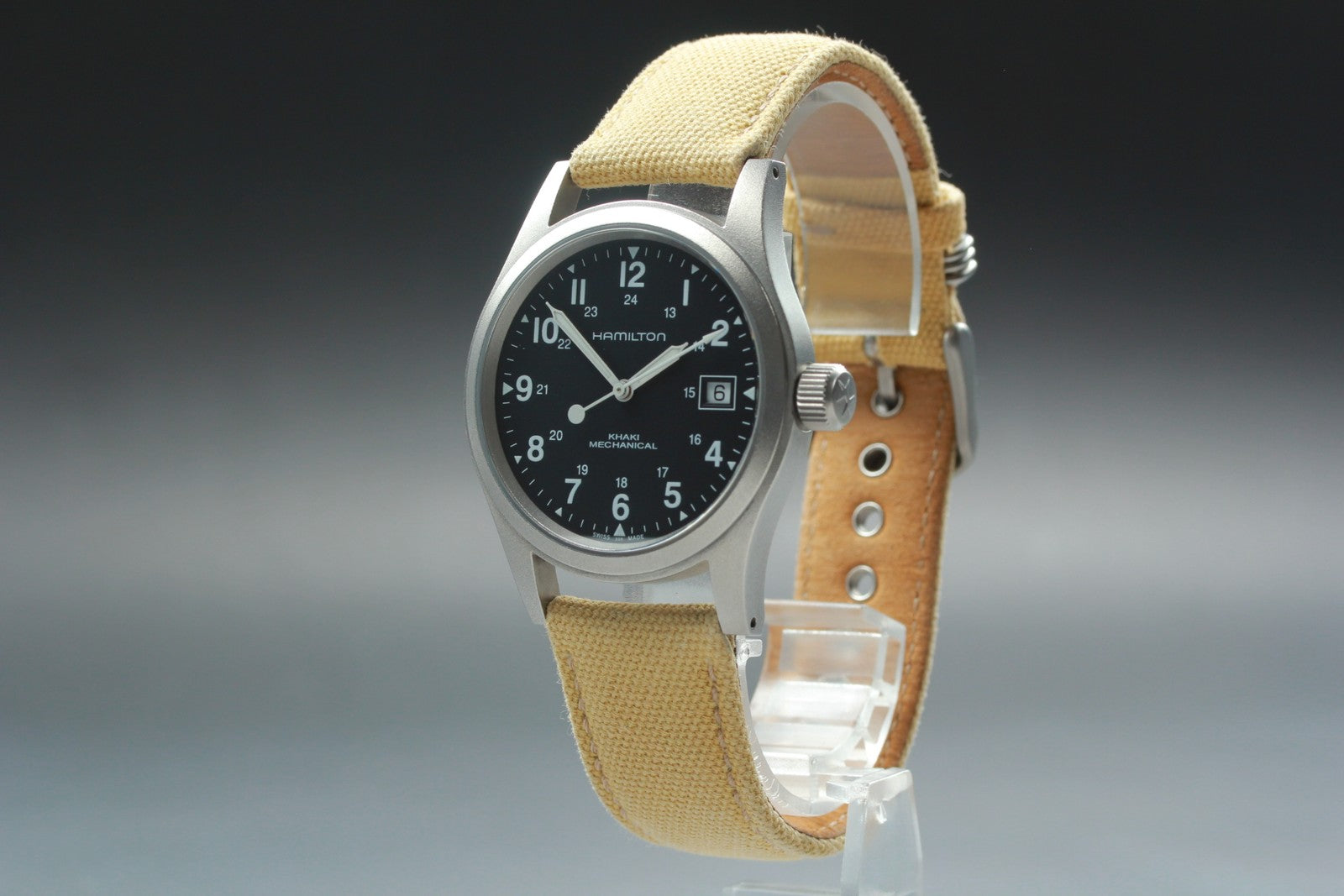 [w/ Box] Hamilton Khaki Field Mechanical H694390 38mm Manual Black Men's Watch