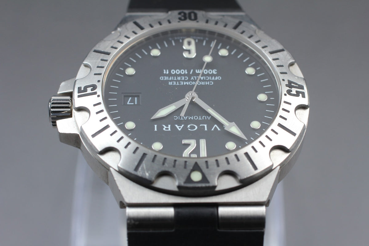 BVLGARI Diagono Scuba SD40S Date black Dial Automatic Men's Watch JAPAN