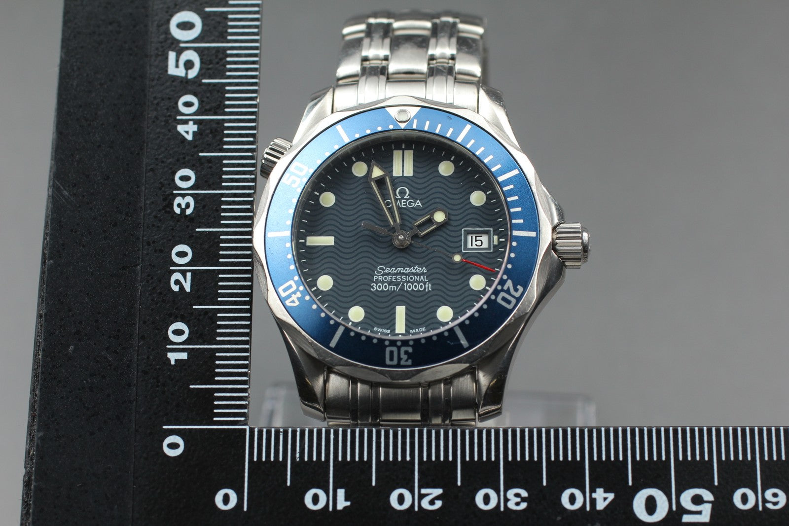 Overhauled [Exc+5 Box] OMEGA Seamaster 2561.80 300M Blue 36mm Men's Watch Quartz