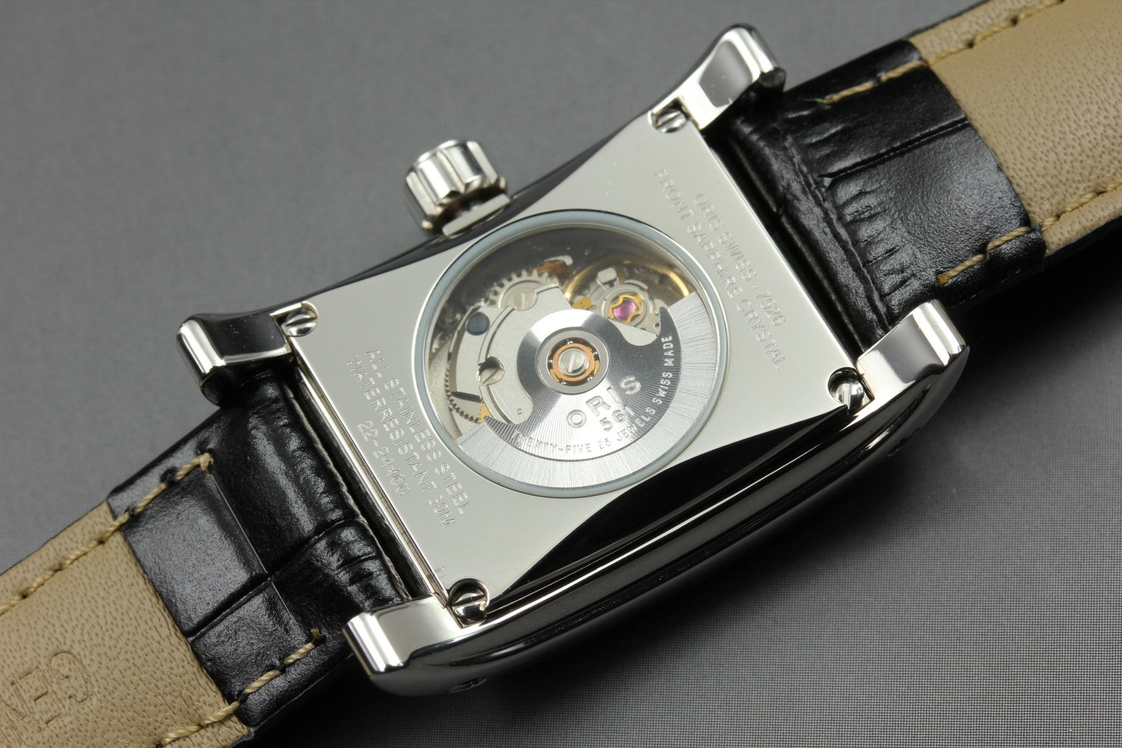 ORIS Rectangular 7526 Automatic Date Silver Dial Men's Watch 24mm From JAPAN