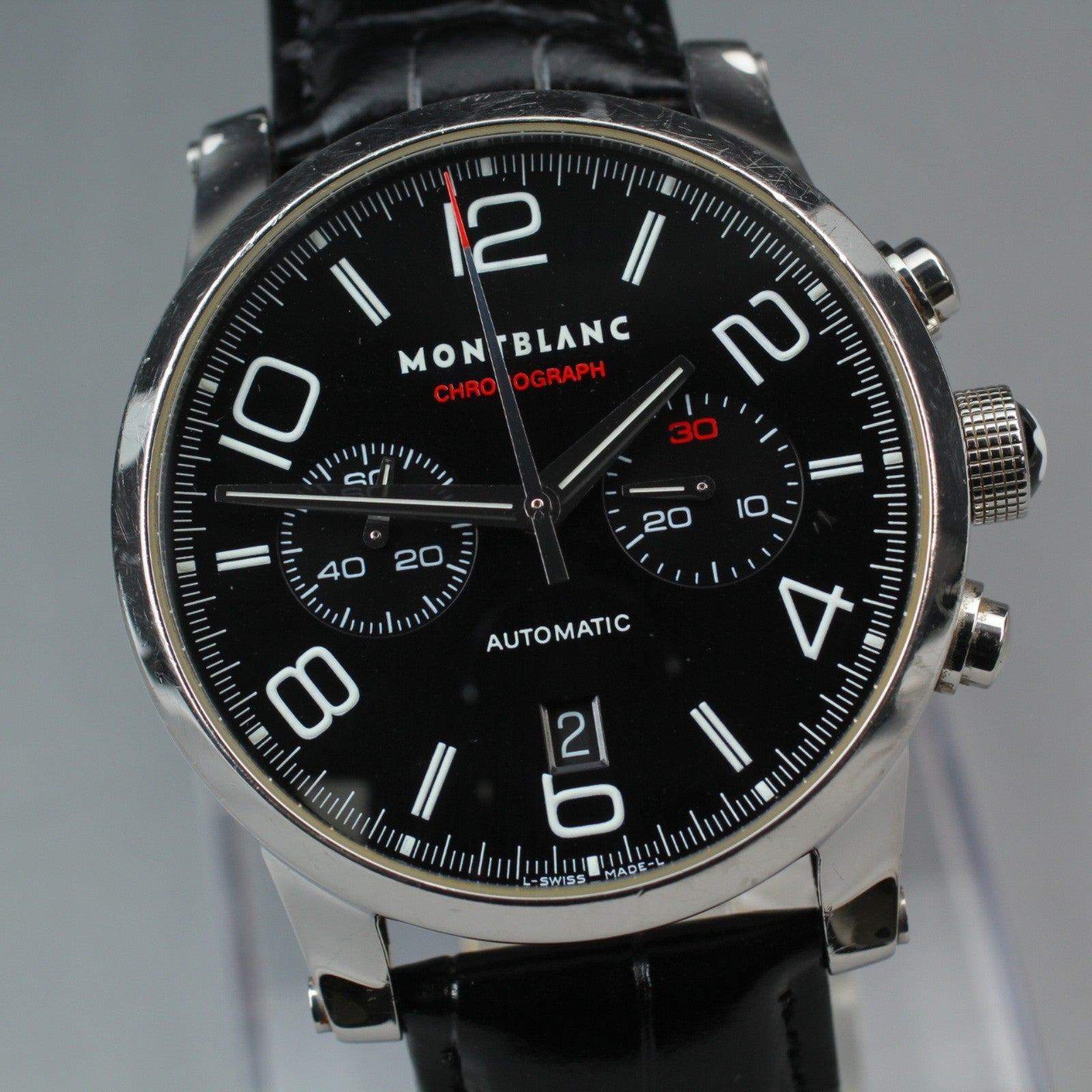 MONTBLANC Timewalker 7069 Automatic Chronograph Black Men's Watch 43mm JAPAN